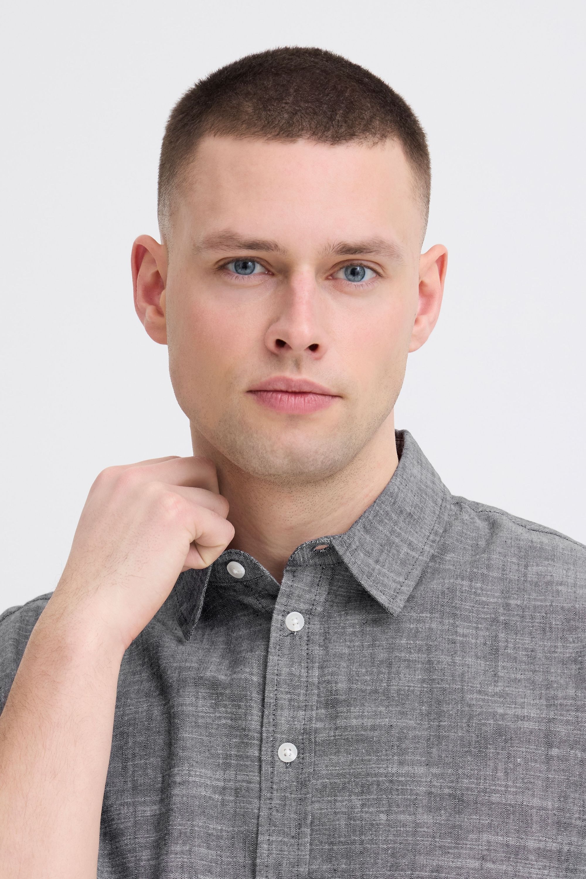 Blend Kurzarmhemd »BHDaris« Meliertes Kurzarm-Hemd mit Kentkragen