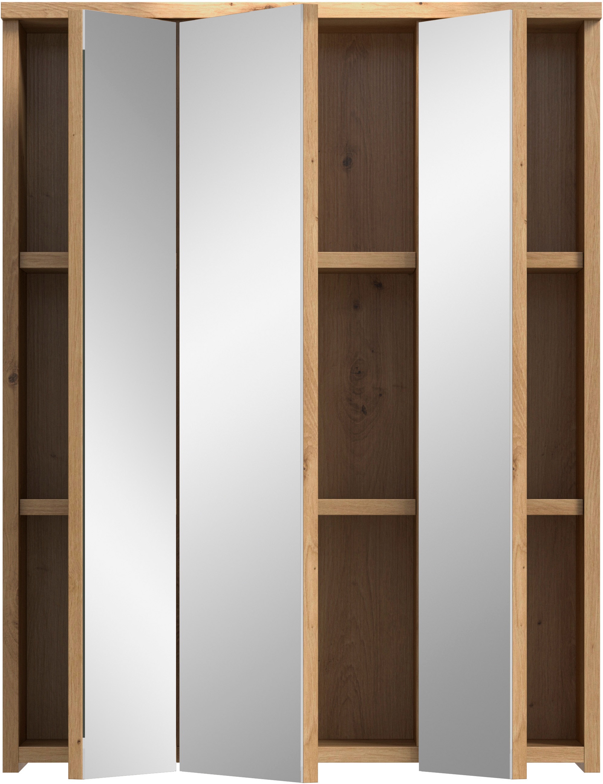 welltime Badezimmerspiegelschrank »LUCCA, Breite 60cm, 3 Spiegeltüren, 9 Fächer, 6 Fachböden«