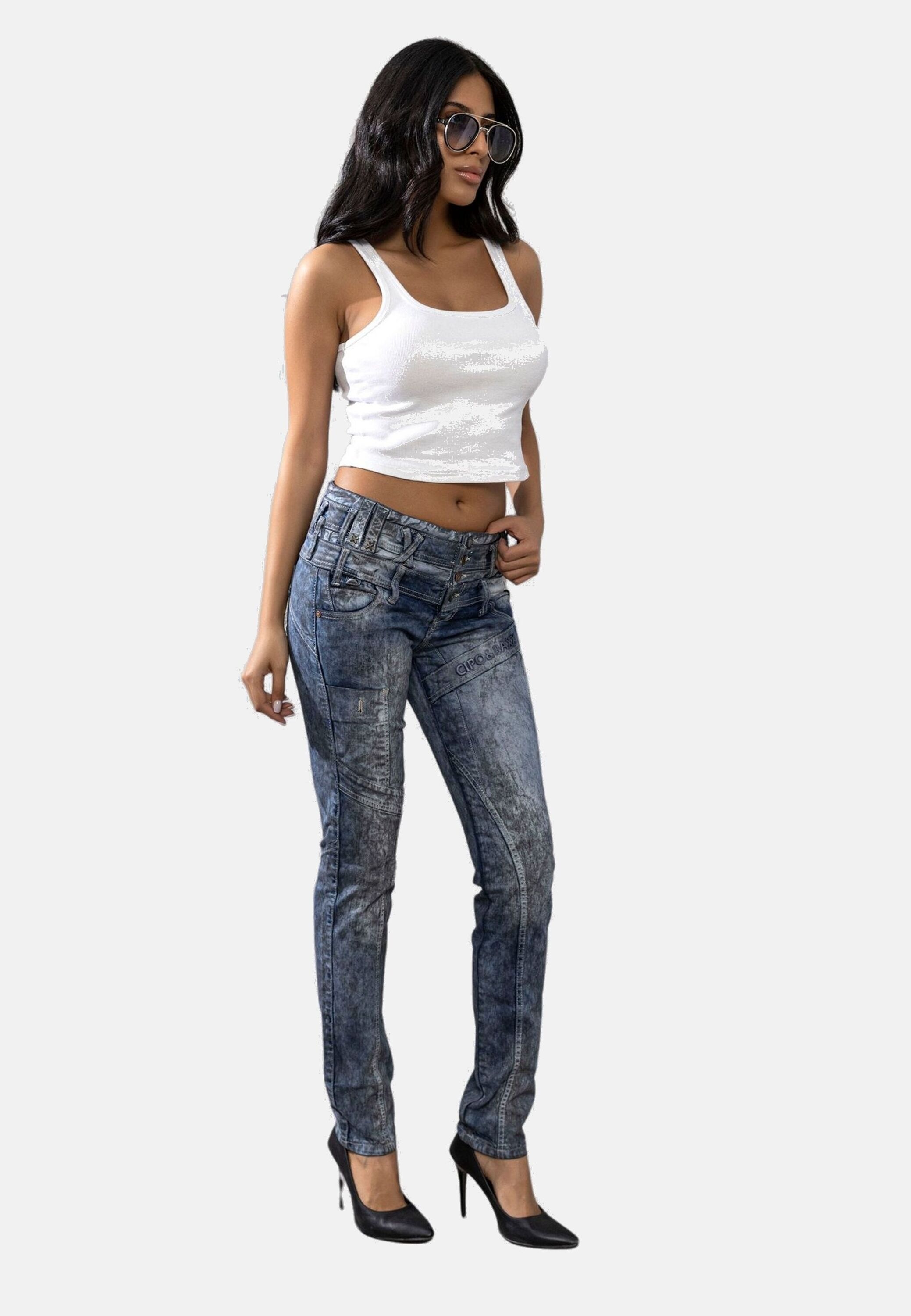 Cipo & Baxx Slim-fit-Jeans »Jeans«, mit Dreifachbund, WD245