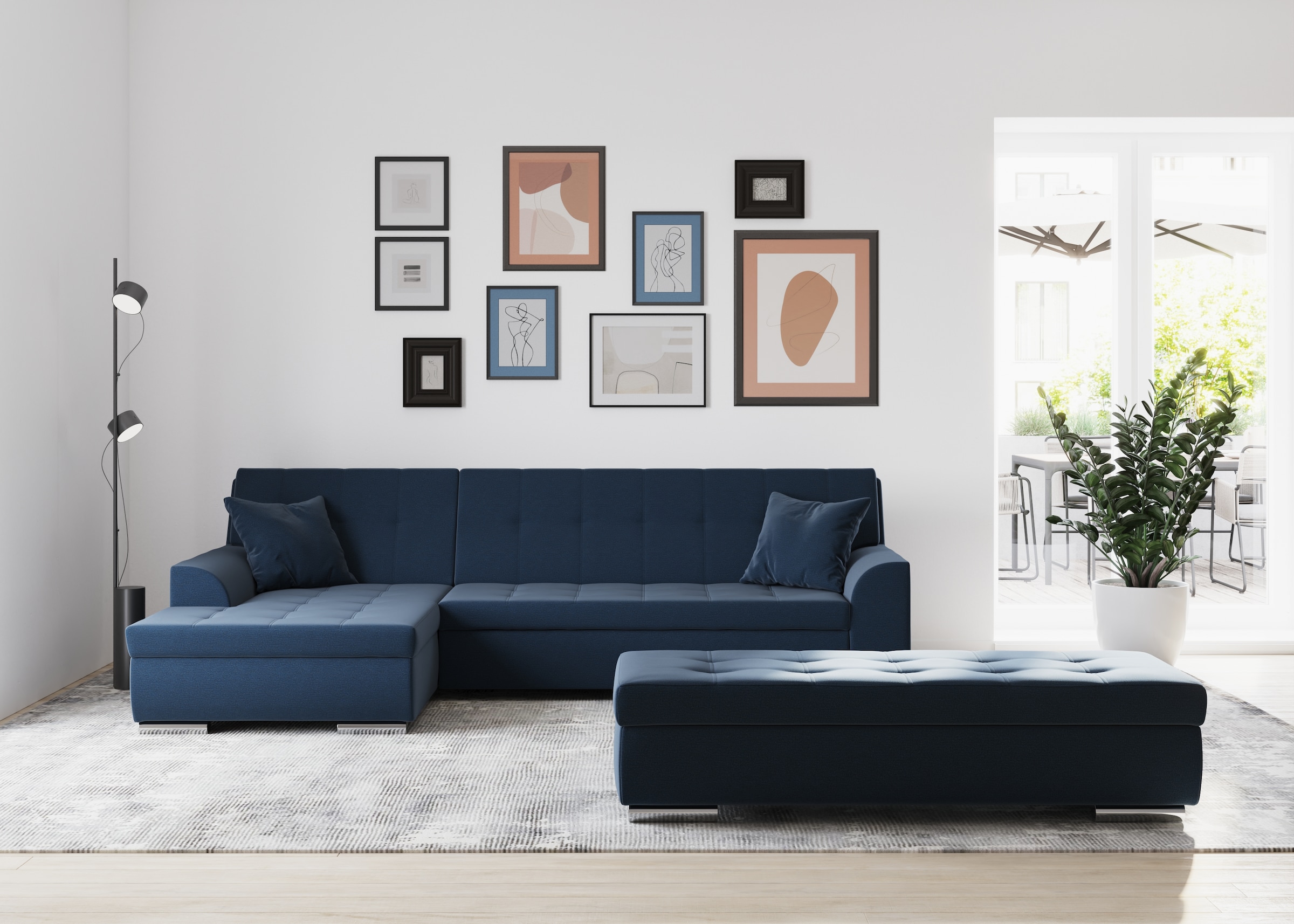 DOMO collection Ecksofa "Treviso viele Bezüge, auch in Cord, L-Form, B/T/H: günstig online kaufen