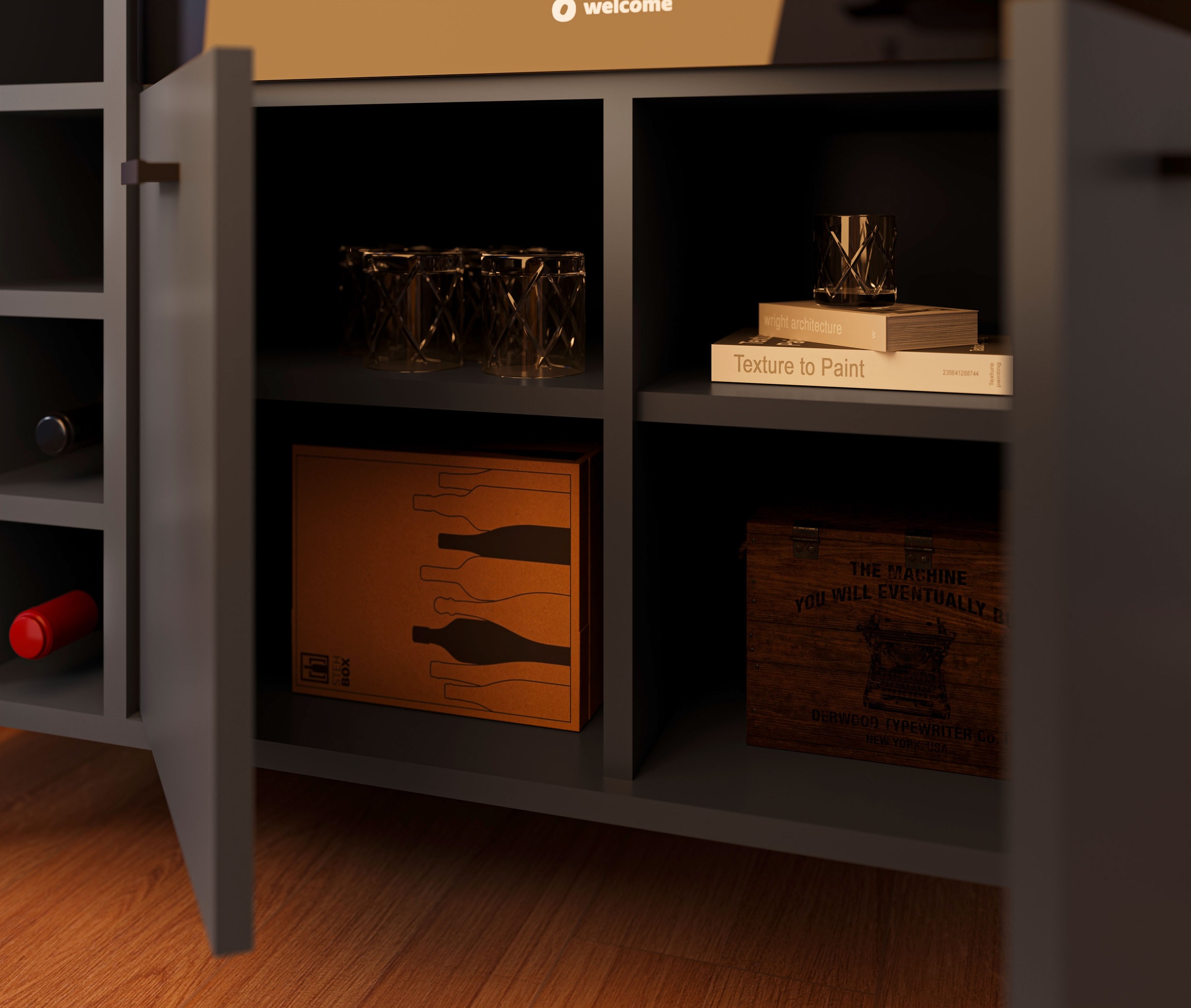 BASIC by Balculina Weinschrank »Tarent B/H/T 90x105x58 cm« Breite 90 cm, wahlweise mit Weinkühler