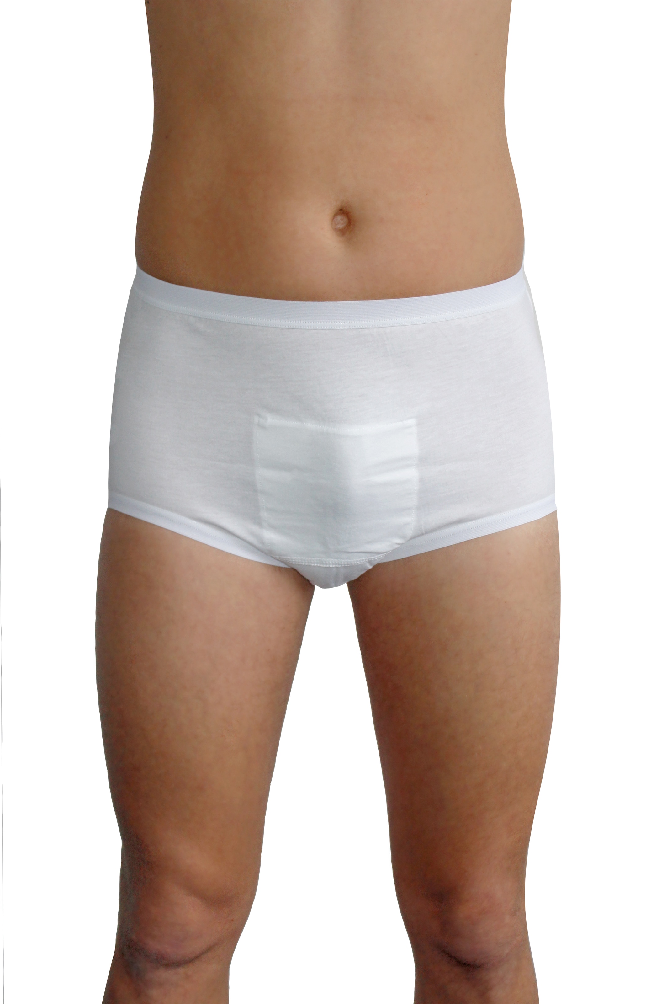 HYDAS Herren Inkontinenzboxer "mit speziellem Einsatz für Vlieseinlagen, hautfreundlich & waschbar", 7weiß, Single Jersey, Obermaterial: 100%