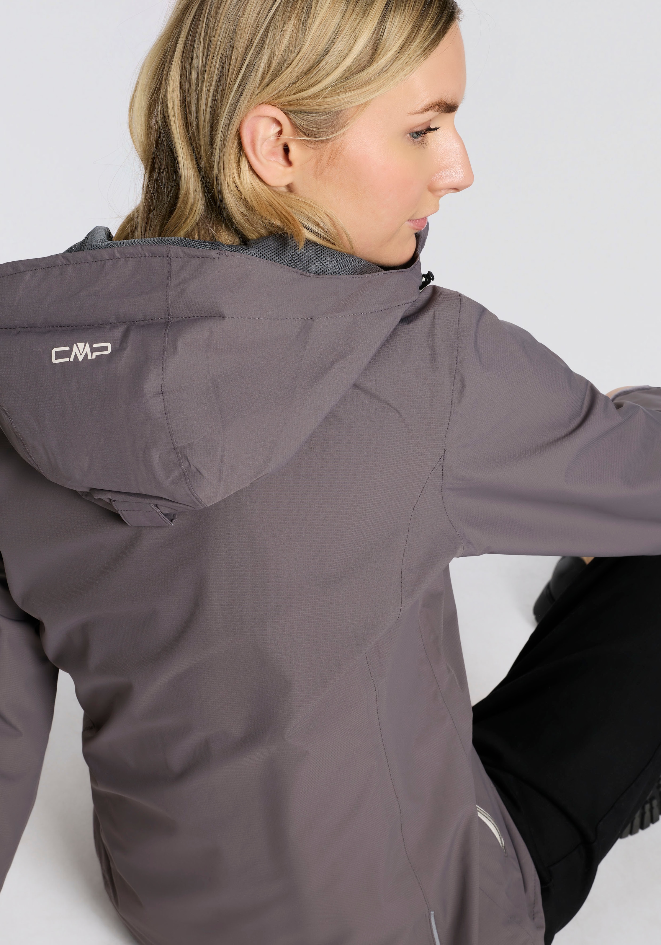 CMP Regenjacke »WOMAN JACKET FIXED HOOD« mit Kapuze mit Kapuze, wasserdicht, winddicht, atmungsaktiv, schnell trocknend