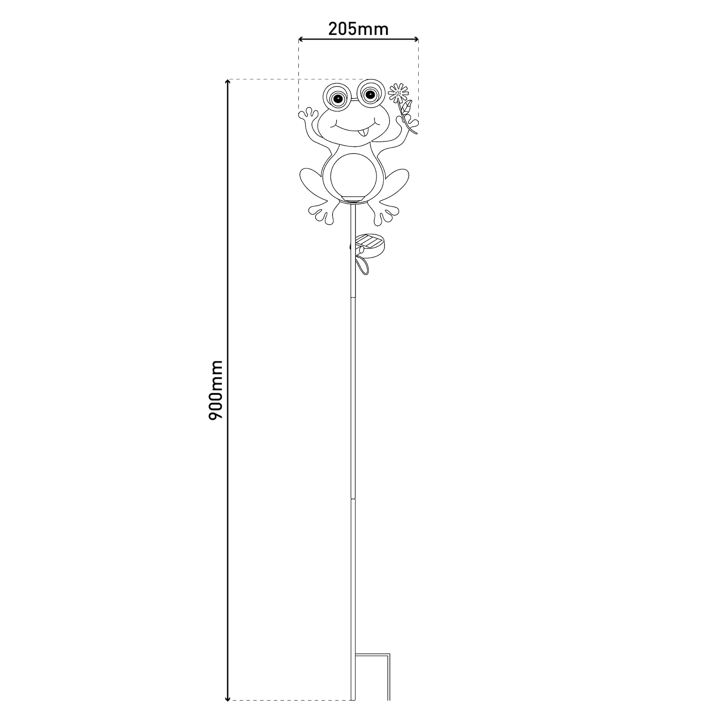 näve LED Solarleuchte »Froggy« LED-Modul 1 Stk. Warmweiß Erdspieß Frosch mit Blume, grün, H: 90cm, warmweiß, 6-8h Leuchtdauer