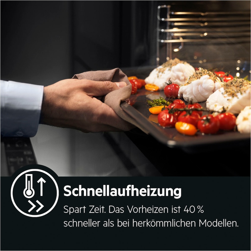 AEG Einbaubackofen »BSE79228BM«, 9000, BSE79228BM, mit Vollauszug, Steam Clean