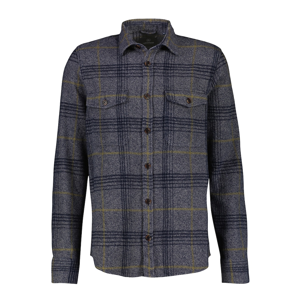 LERROS Flanellhemd »LERROS Overshirt in Karo-Wolloptik«