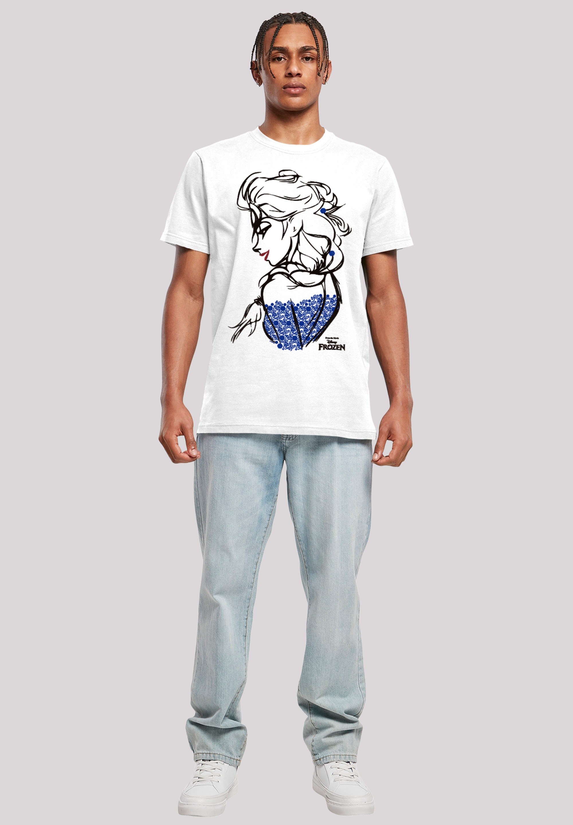 F4NT4STIC T-Shirt »Disney Frozen Elsa Sketch Mono«, Herren,Premium Merch,Regular-Fit,Basic,Bedruckt