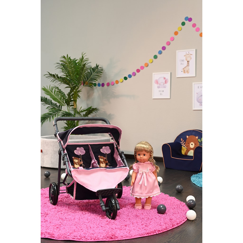 Knorrtoys® Puppen-Zwillingsbuggy »Duo - Navy Pink Bear«