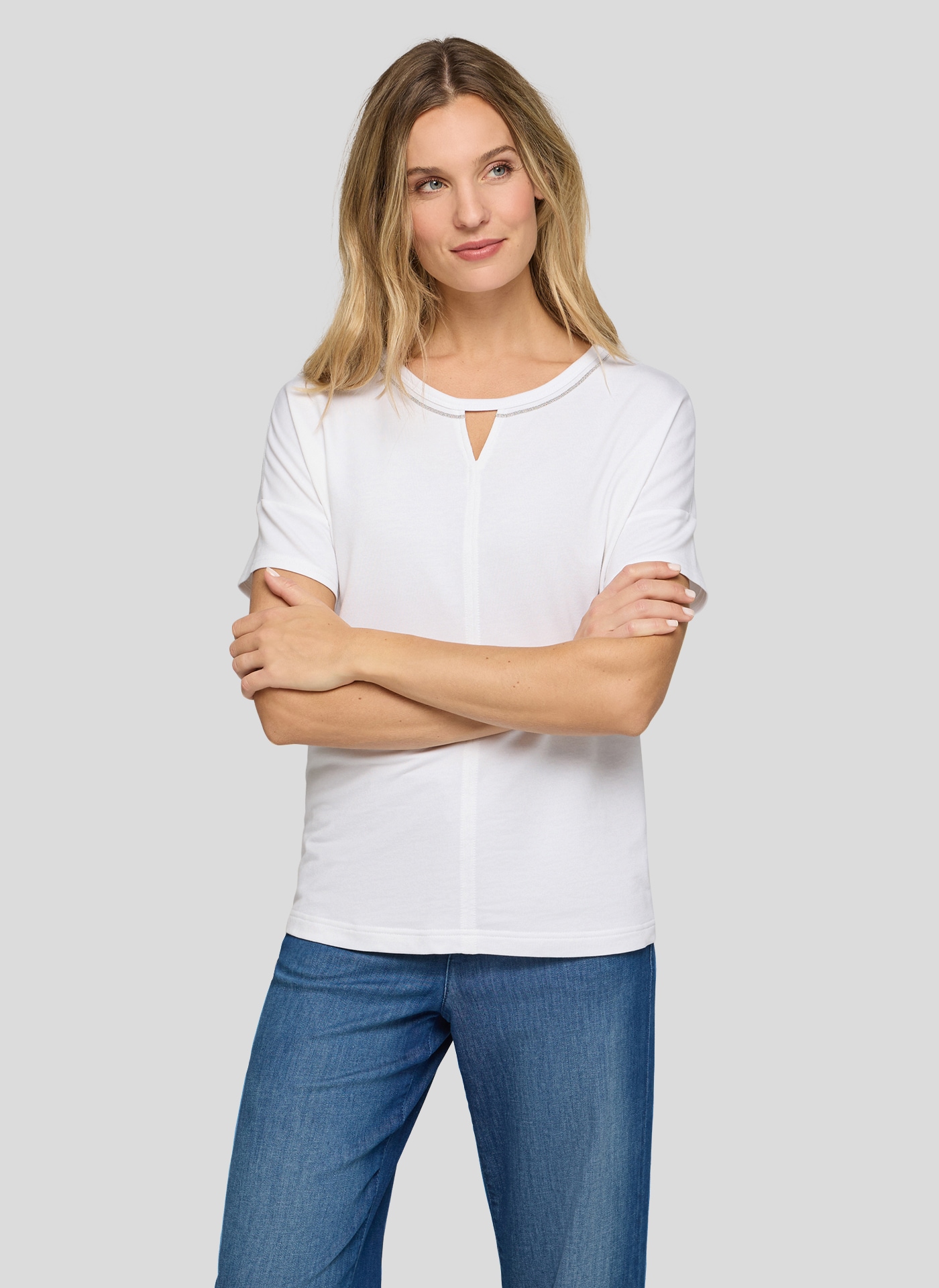 Rabe Kurzarmshirt mit Cut-Out und Glitzer-Detail günstig online kaufen