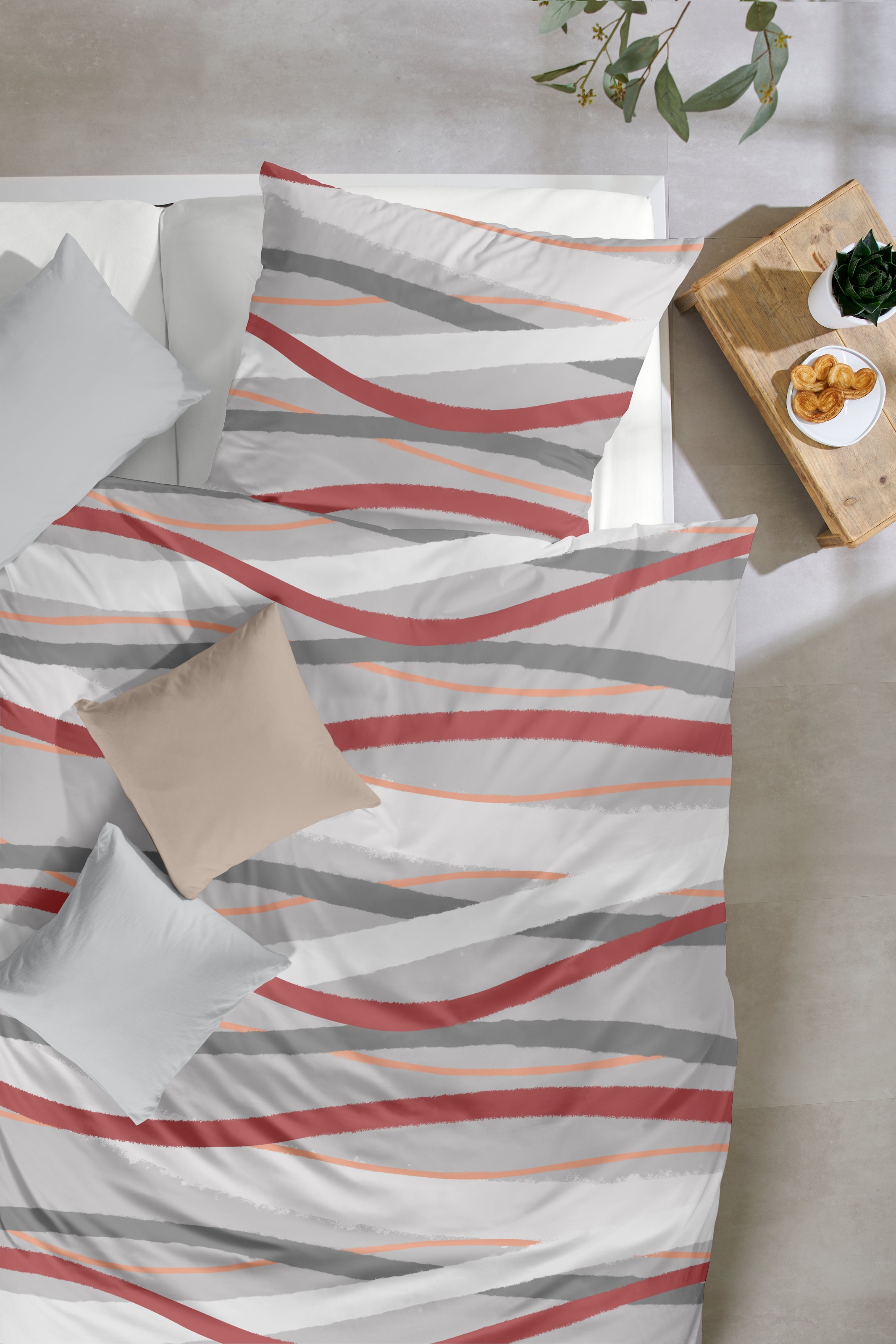 Primera Bettwäsche »Biber-Bettwäsche Whips« 2 Stk. tlg. mit modernen Linien