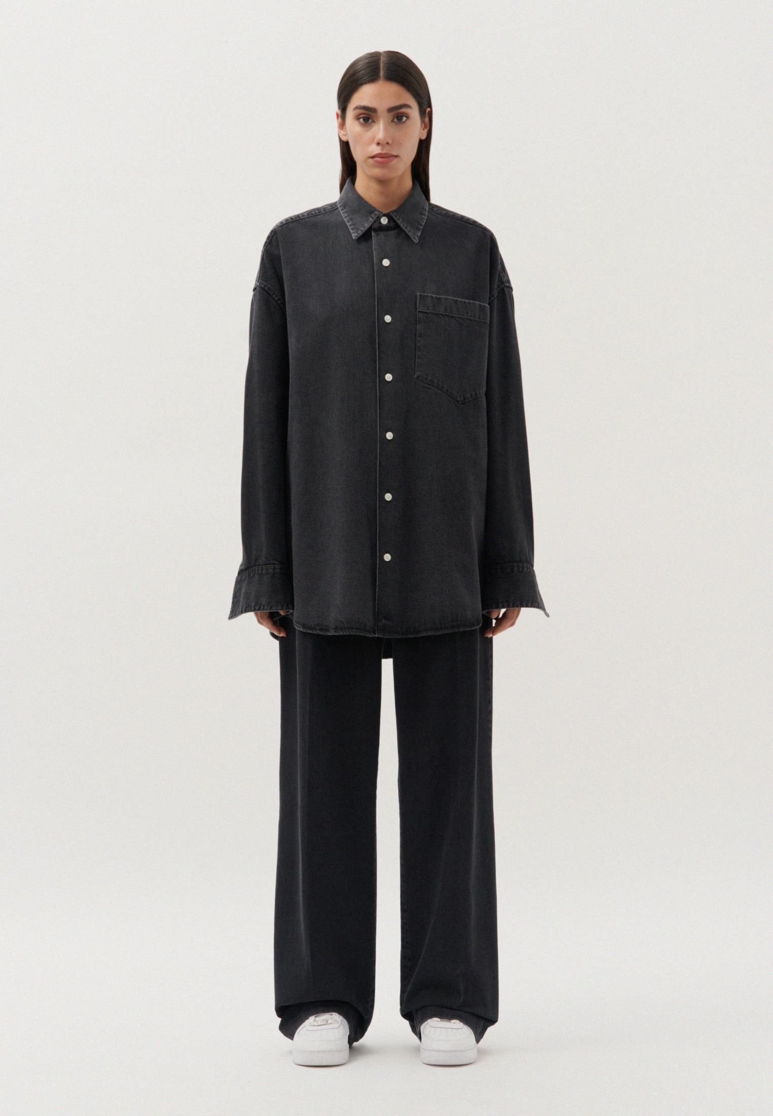 studio seidensticker "Studio" Oversized Langarm Kentkragen Uni günstig online kaufen