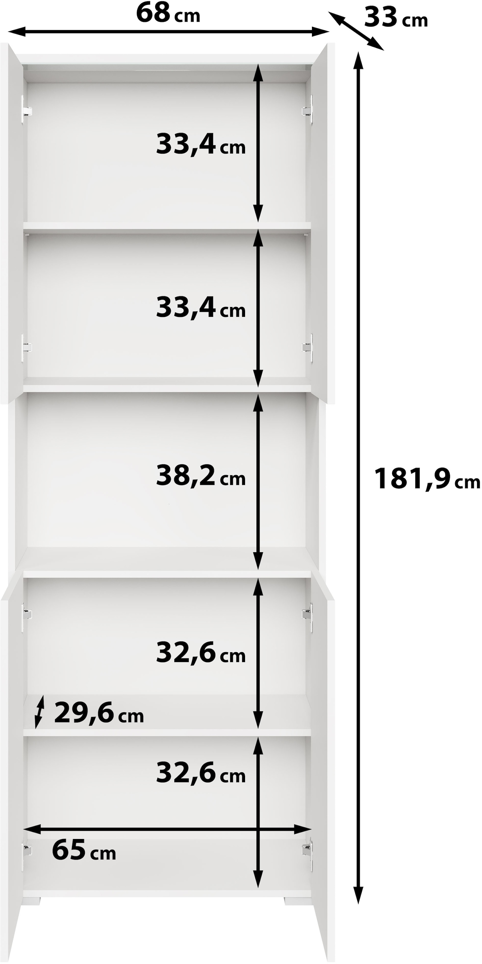 INOSIGN Aktenschrank »Vera, Mehrzweckschrank mit LED-Beleuchtung« Praktischer Stauraum mit höhenverstellbaren Ablageböden, H. 182 cm