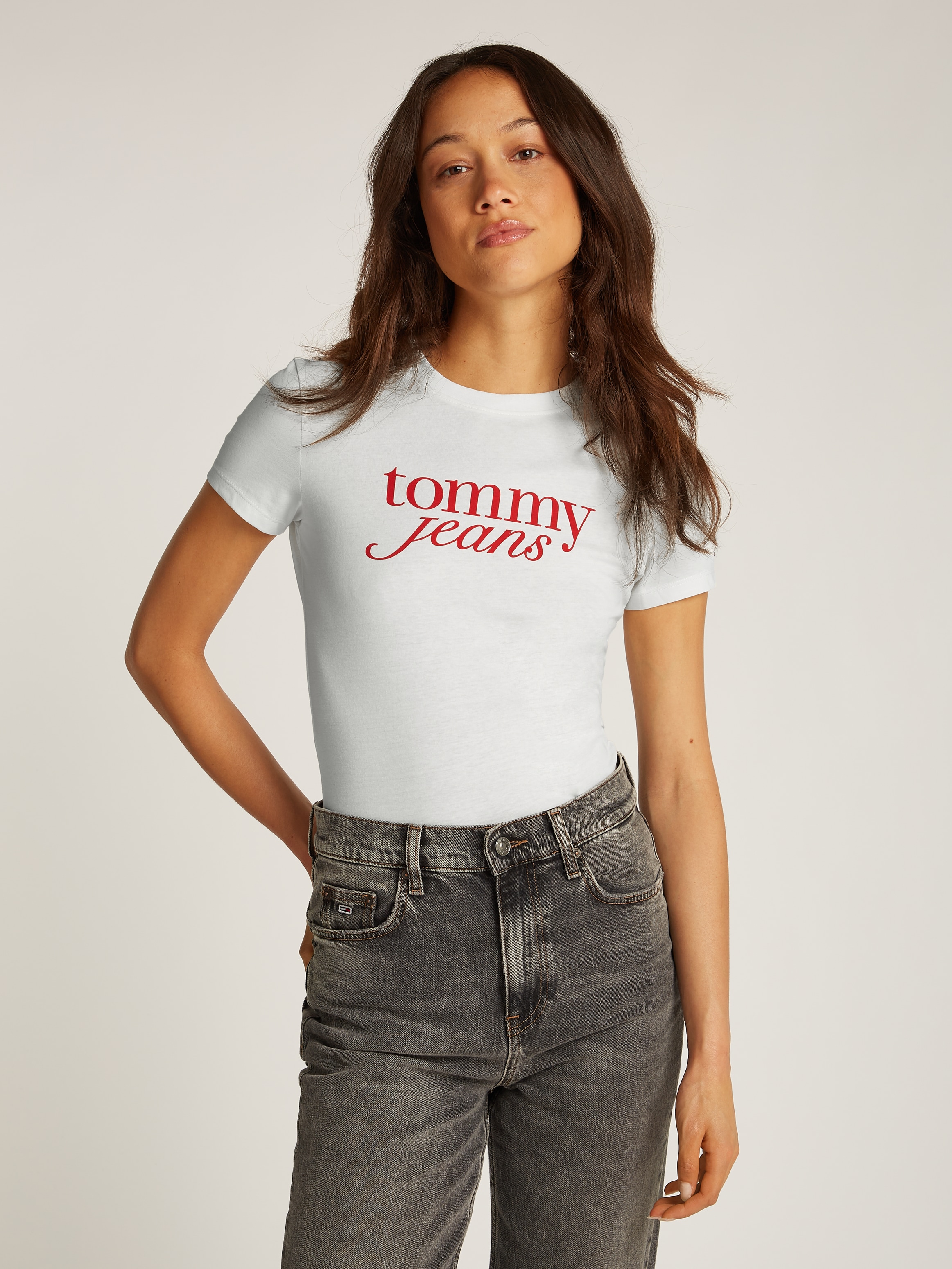 Tommy Jeans Curve Rundhalsshirt "Shirt TJW SLIM ESSENTIAL", in Großen Größe günstig online kaufen