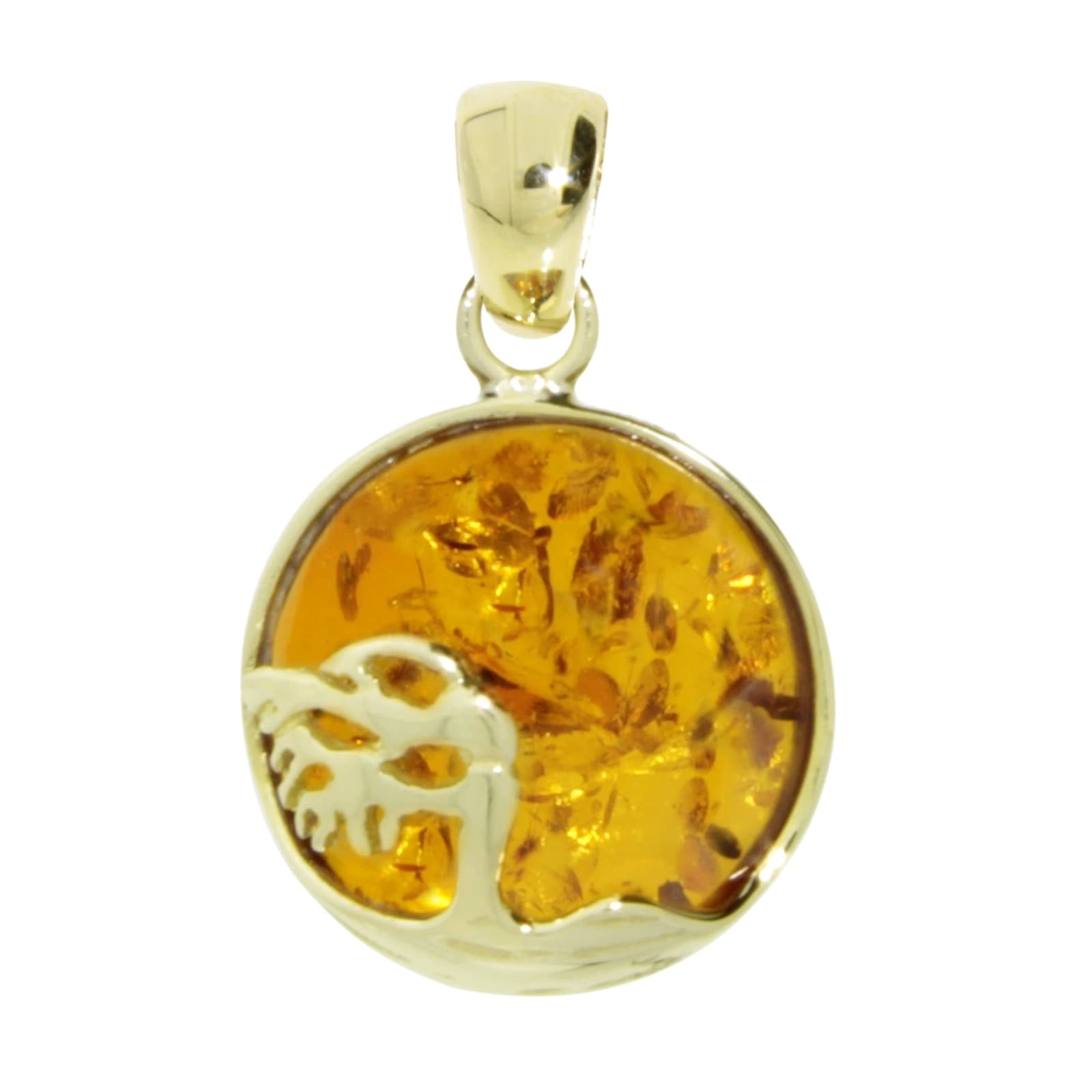 "Kettenanhänger OSTSEE-SCHMUCK ""Ostsee-Schmuck Anhänger Windflüchter 16 mm"", gelb, Schmuckanhänger, Damen, 25 x 16mm, Gelbgold 333, 2,1 g