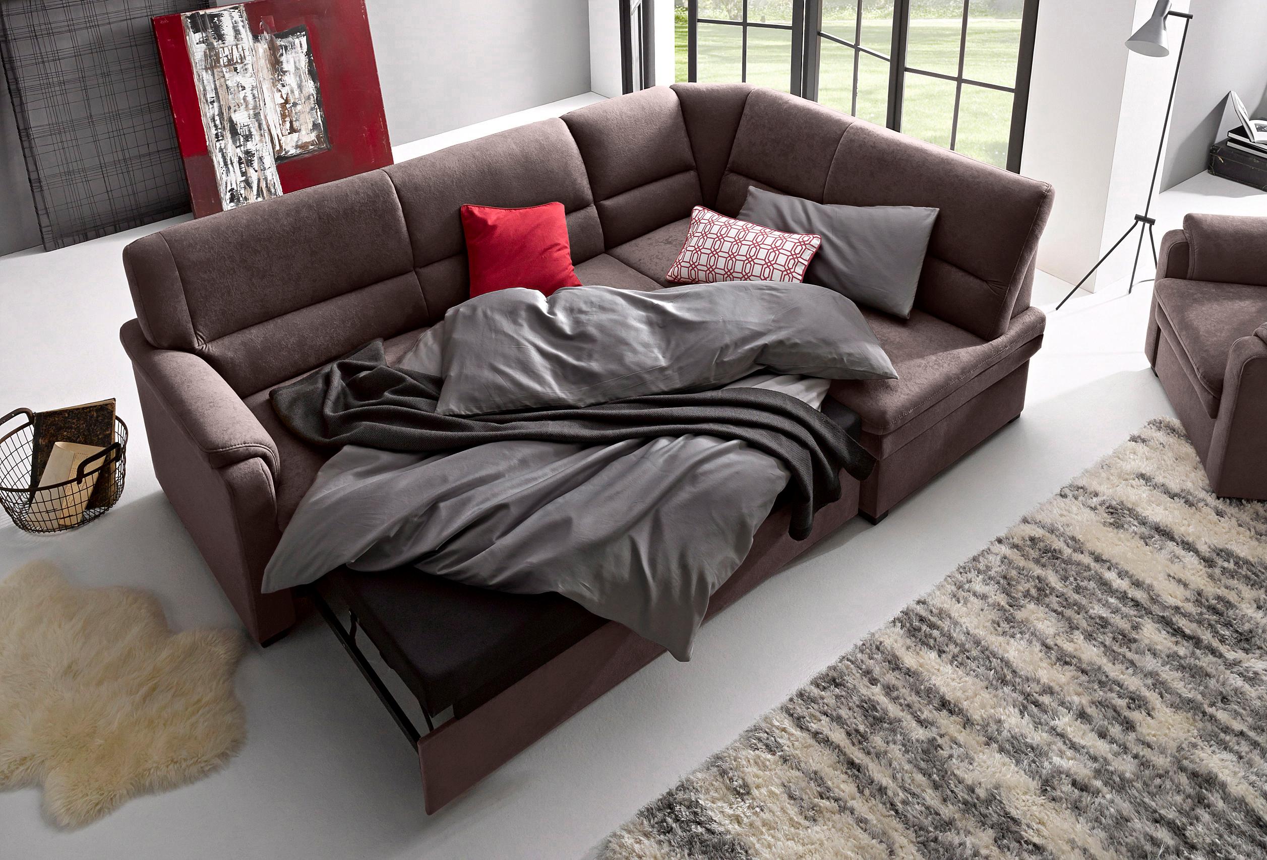 sit&more Ecksofa "Pisa L-Form" mit Federkern, wahlweise mit Schlaffunktion