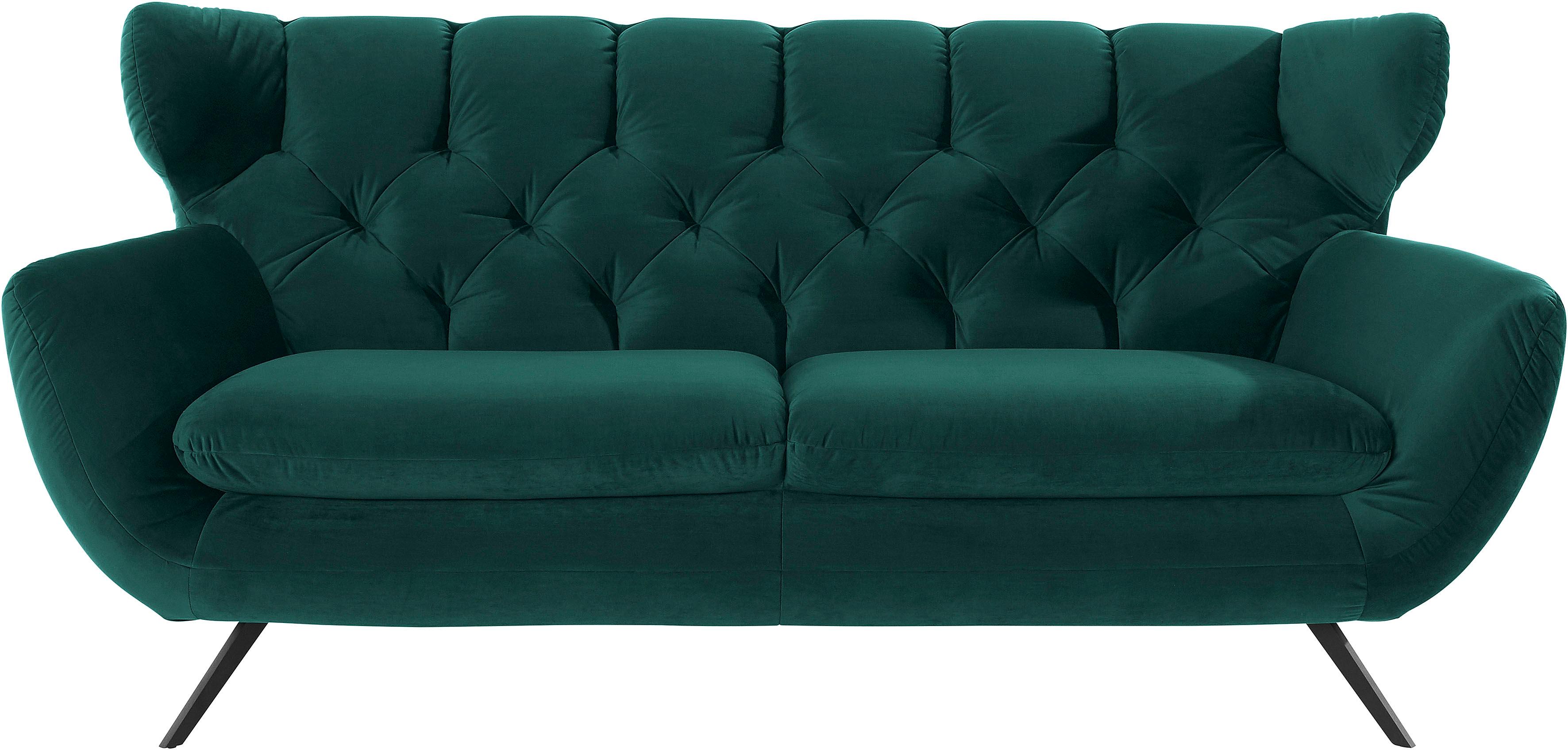3C Candy 2,5-Sitzer "Beatrice, extravagantes Megasofa, bequem, Küchensofa, Breite 200cm" mit Rückensteppung im Rautenmuster, in Samt Optik oder in Breitcord