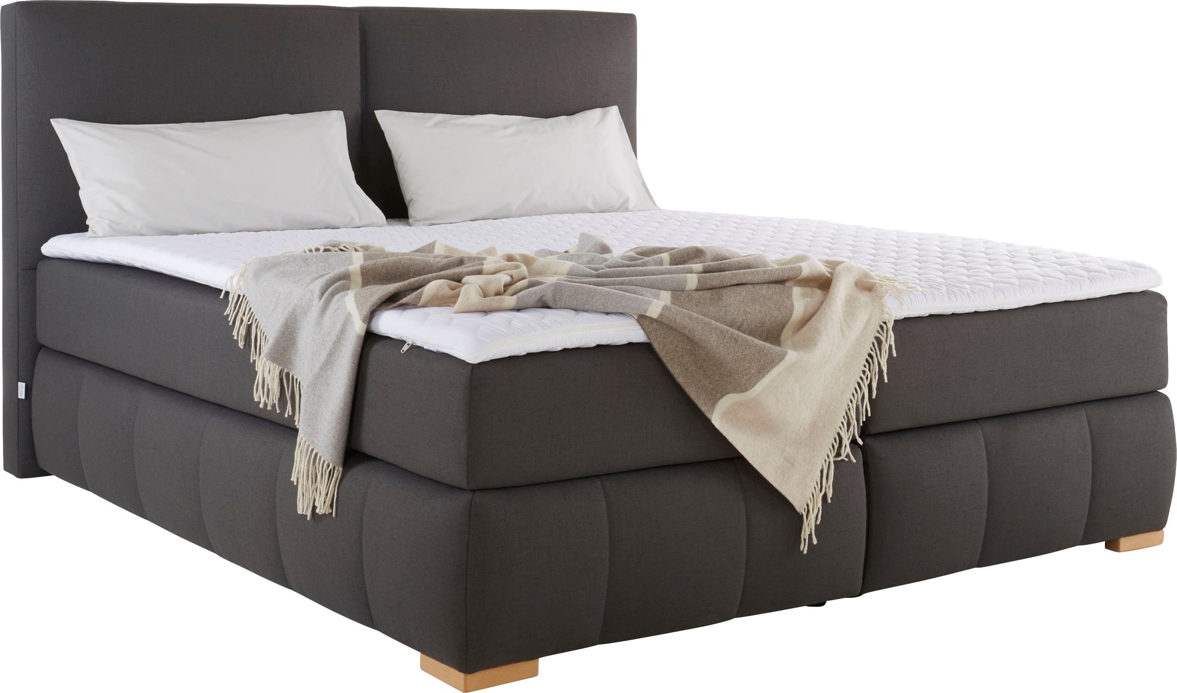 Home affaire Boxspringbett "Wehma" inkl. Topper in 3 verschiedenen Matratze günstig online kaufen