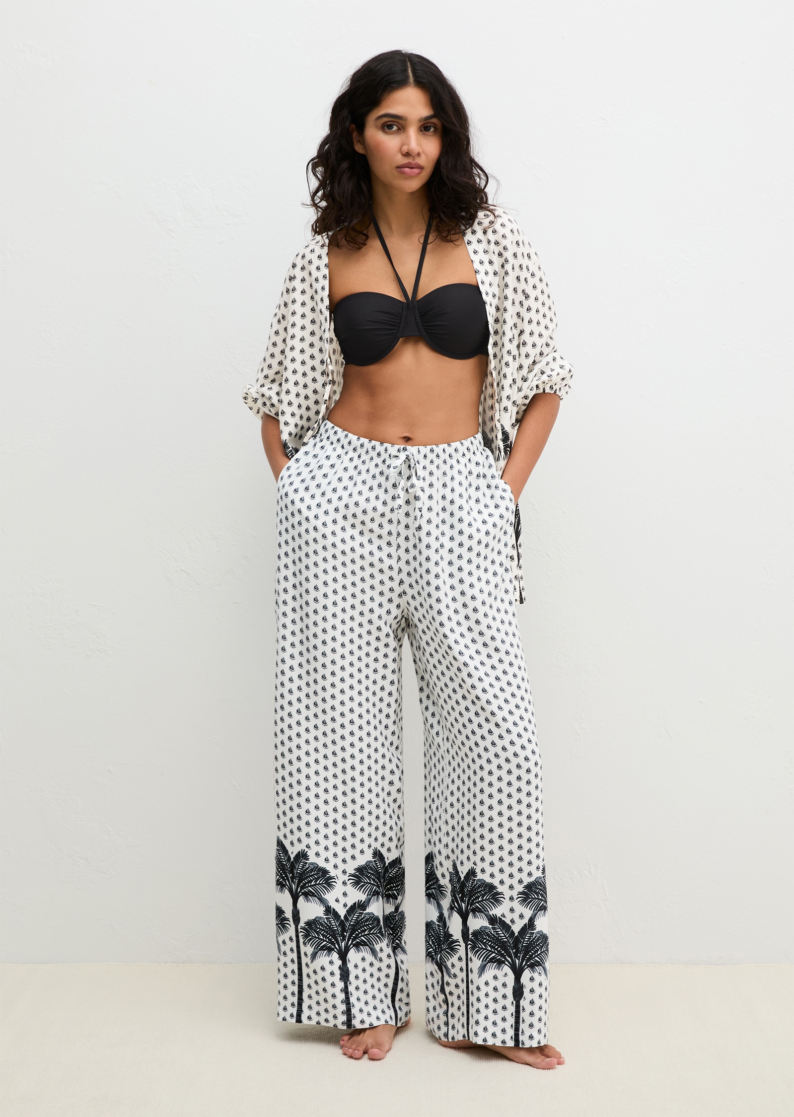 Marc OPolo Shorts "Beach Cover-Up" Strandhose, sommerlicher Allover-Print günstig online kaufen