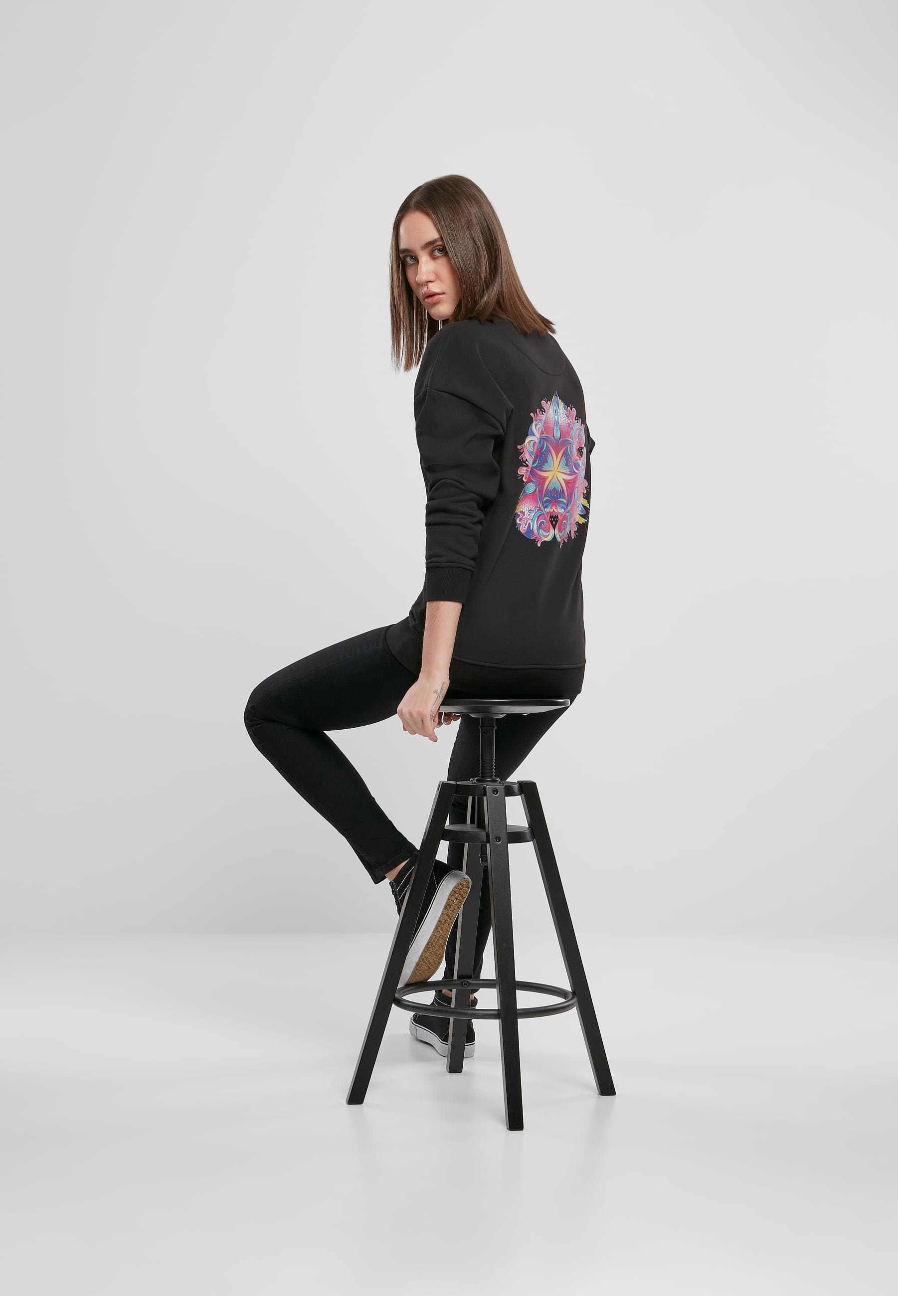 MisterTee Sweater »MisterTee Damen Ladies Psychadelic Mandala Crewneck«, (1 tlg.)