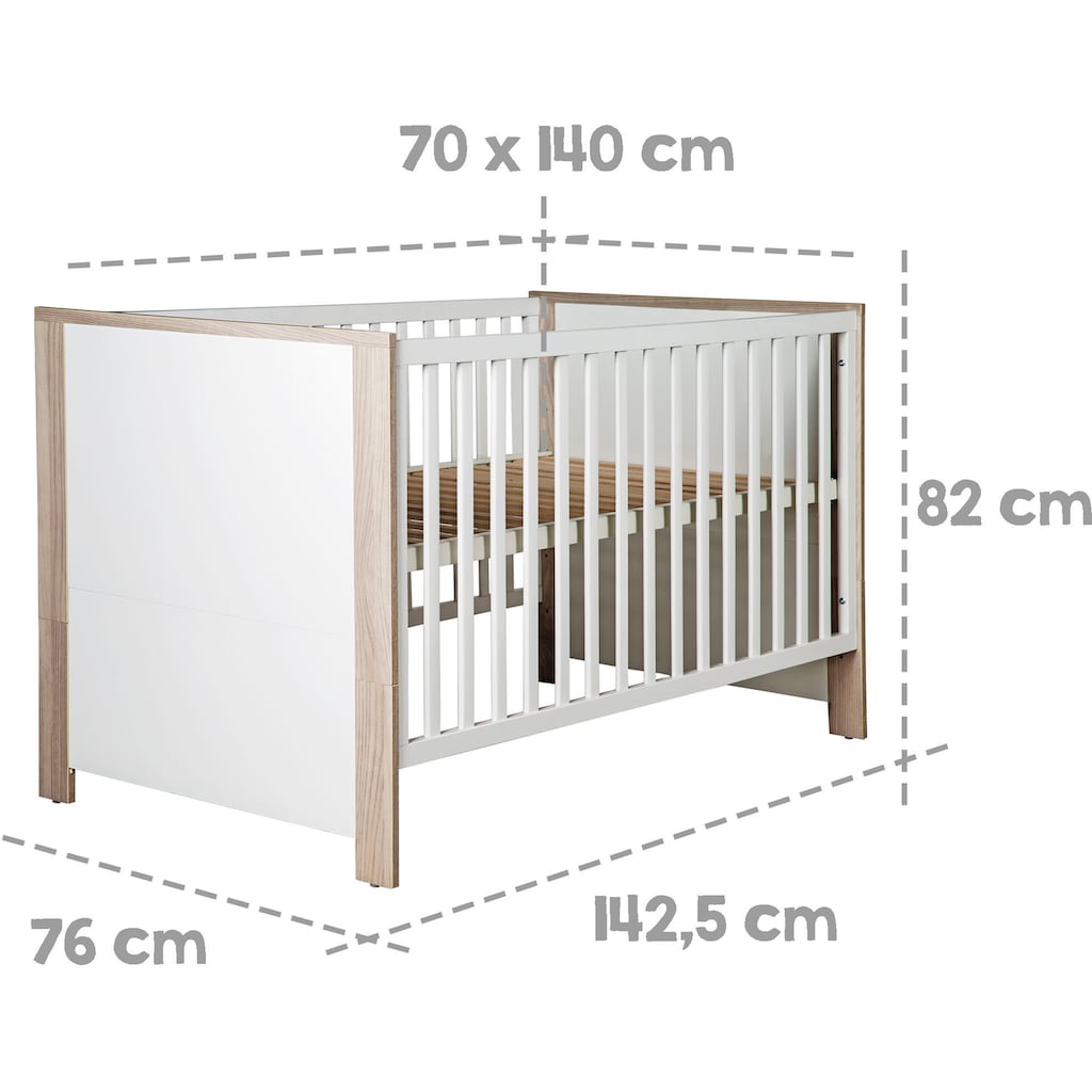 roba® Babyzimmer-Komplettset »Olaf«, (Set, 3 St., Kinderbett, Wickelkommode, Kleiderschrank)