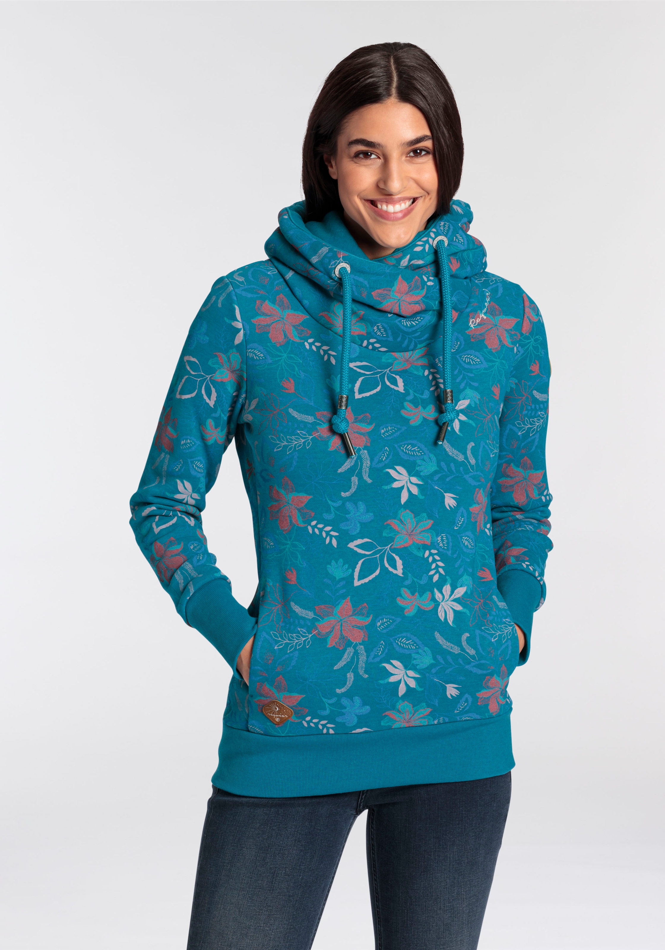 Ragwear Sweater "GRIPY FLOWERS O", Hoodie mit floralem All Over-Druck günstig online kaufen