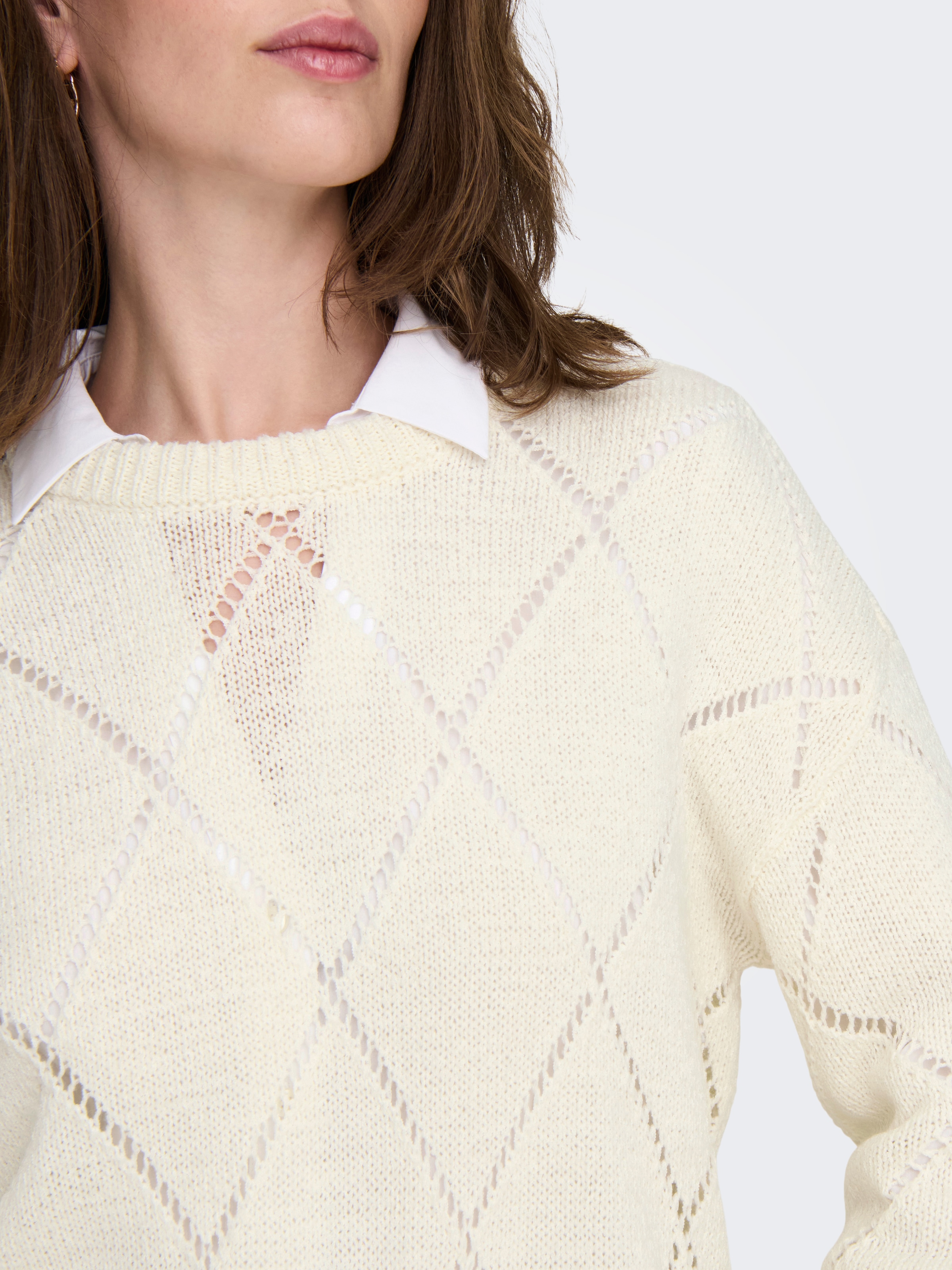 ONLY Strickpullover »ONLGEENAS LS STRUCTURE O-NECK CC KNT«