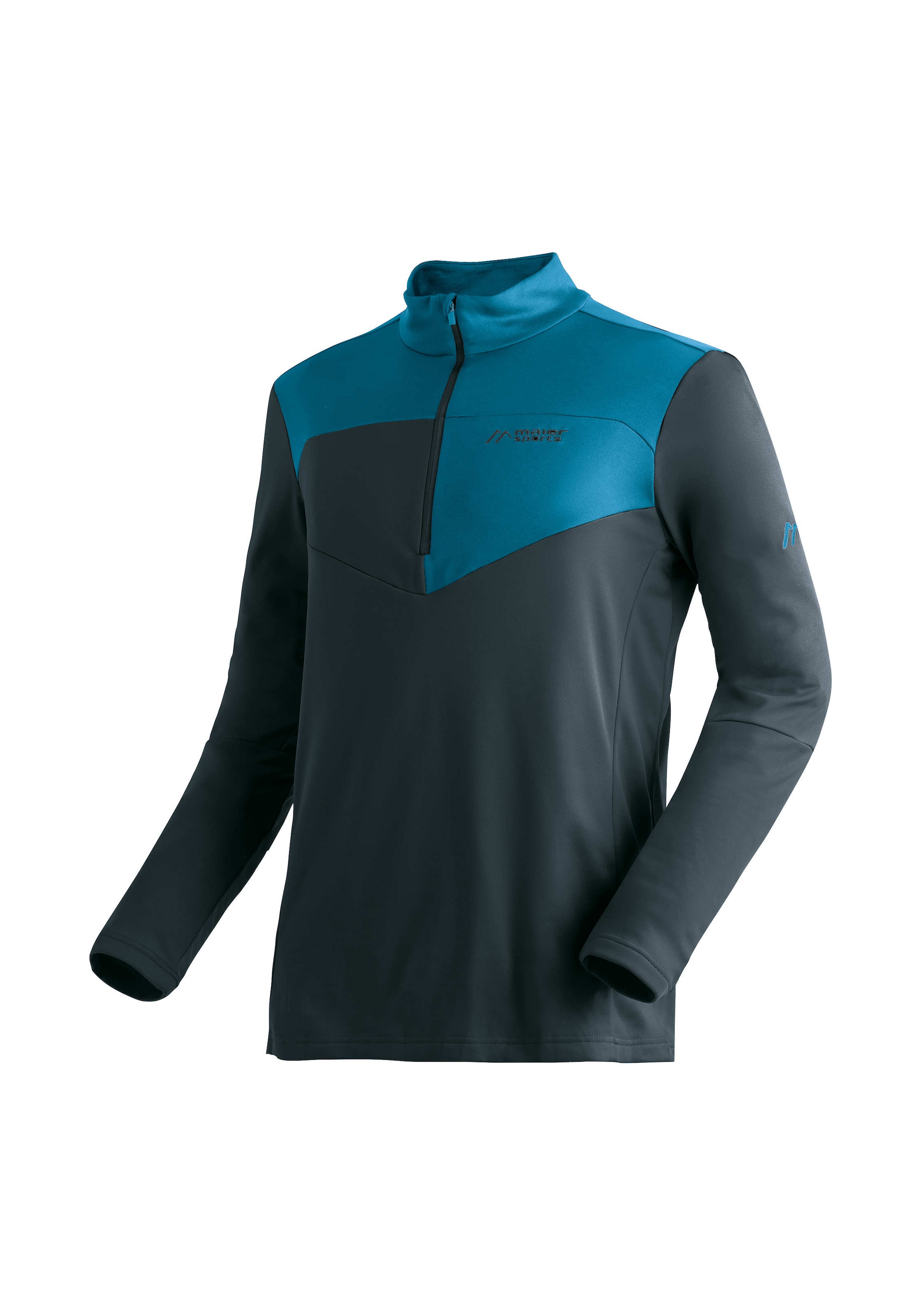 Maier Sports Rollkragenpullover "Felian" Herren Midlayer, pflegeleichtes Half-Zip Fleece, Regular Fit