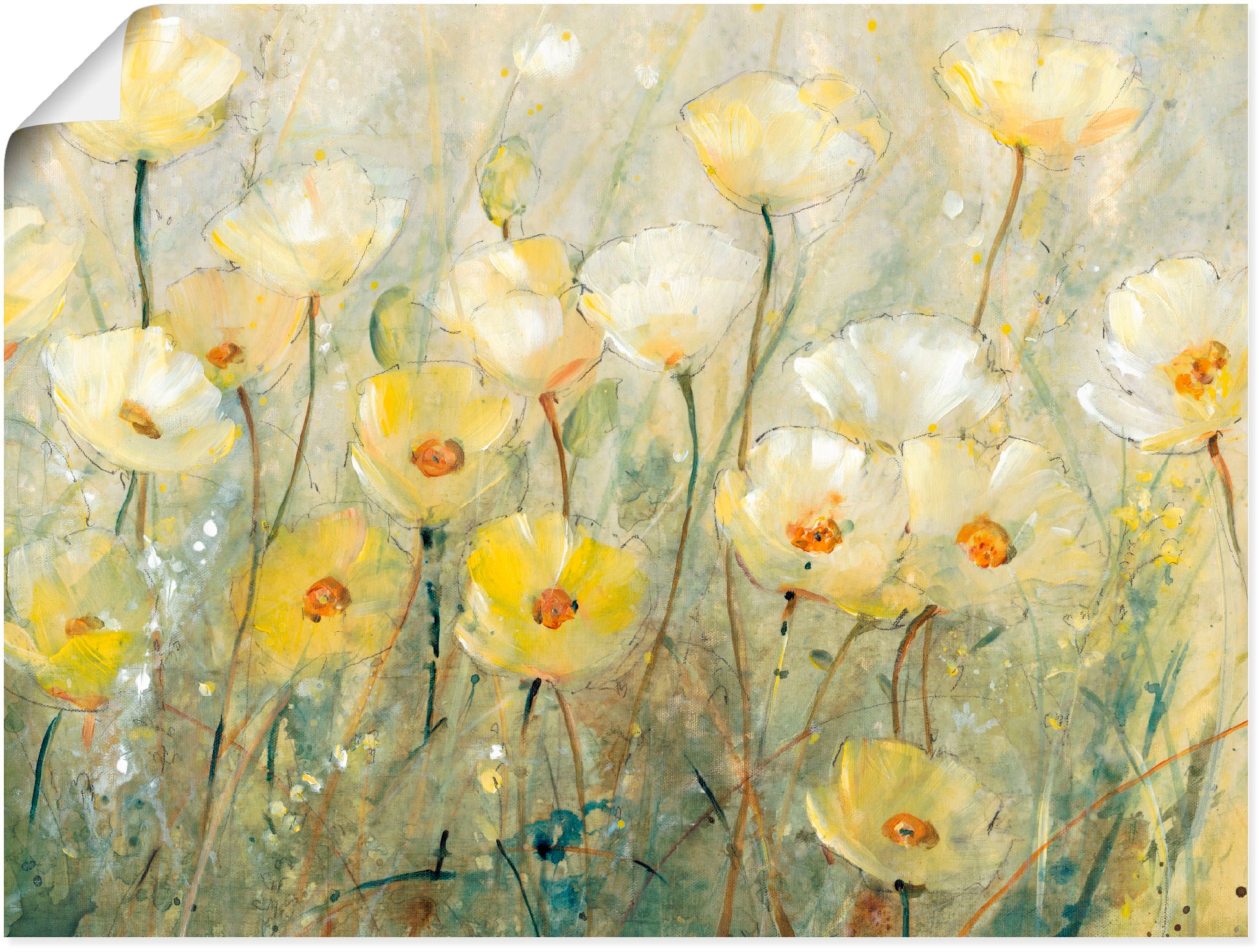 Artland Wandbild "Sommer in voller Blüte II" Blumenwiese 1 Stk. tlg. als Leinwandbild, Poster in verschied. Größen