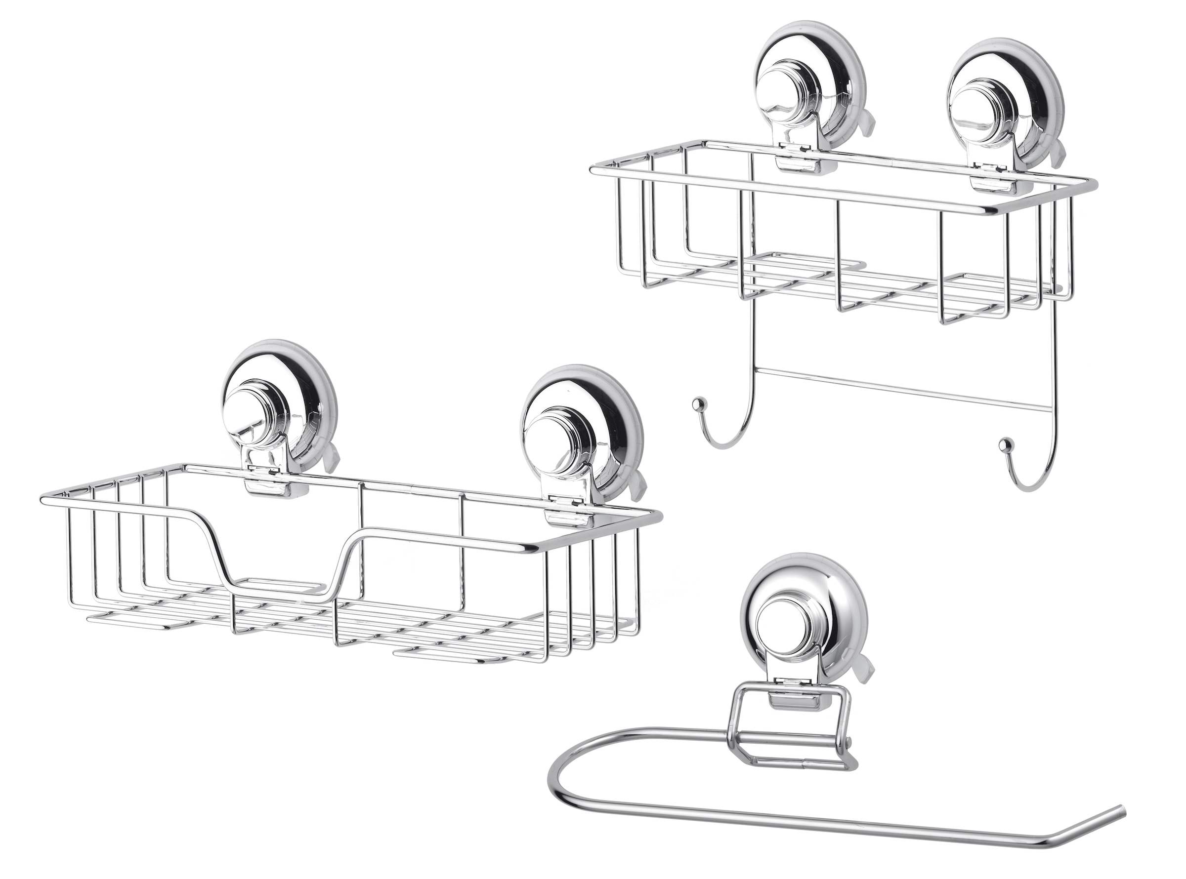 GSW Küchenorganizer-Set "HOOKIE System 3-teilig", (3 tlg.), Befestigung mit intelligenten Saughaken