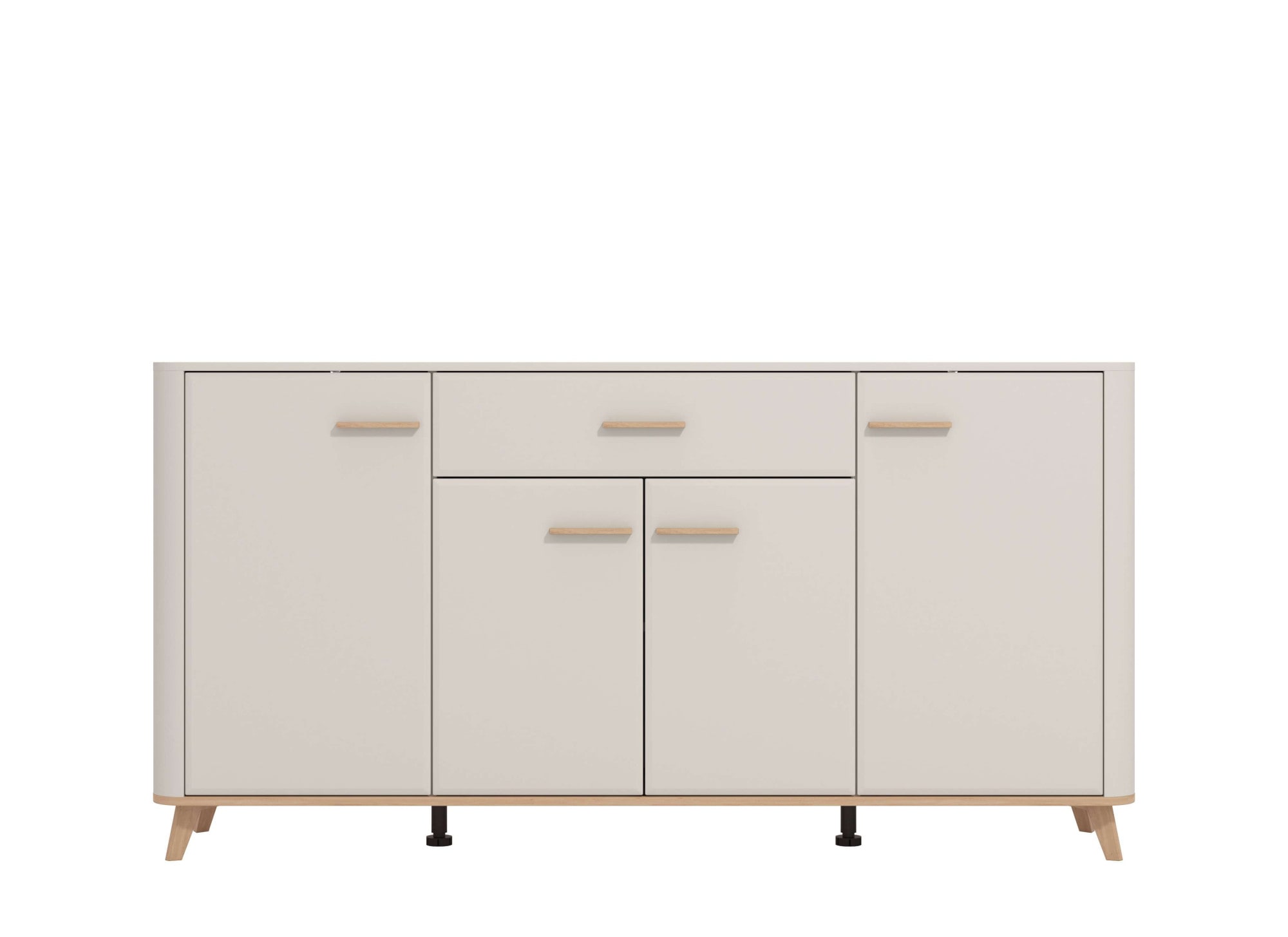 Home affaire Sideboard »Darwen Kombikommode, Sideboard, Schubladenkommode« Abgerundete Kanten, matte Kaschmir-Oberflächen, Maße: 179,5x40x90,5 cm