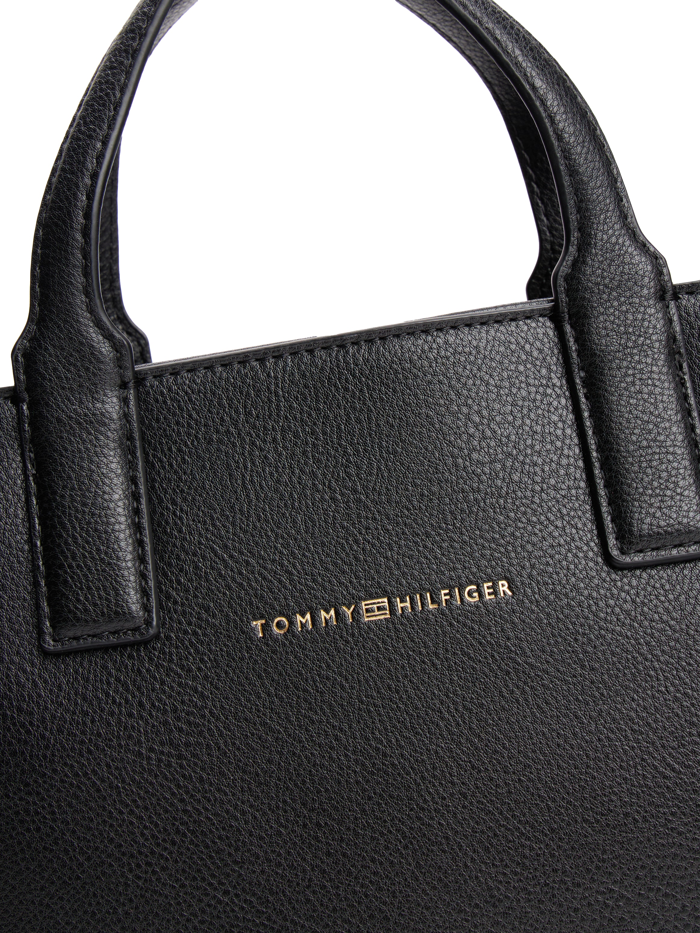 Tommy Hilfiger Henkeltasche »TH LOGOTAPE MINI TOTE«, Damen Umhängetasche, Schultertasche mit doppeltem Henkel