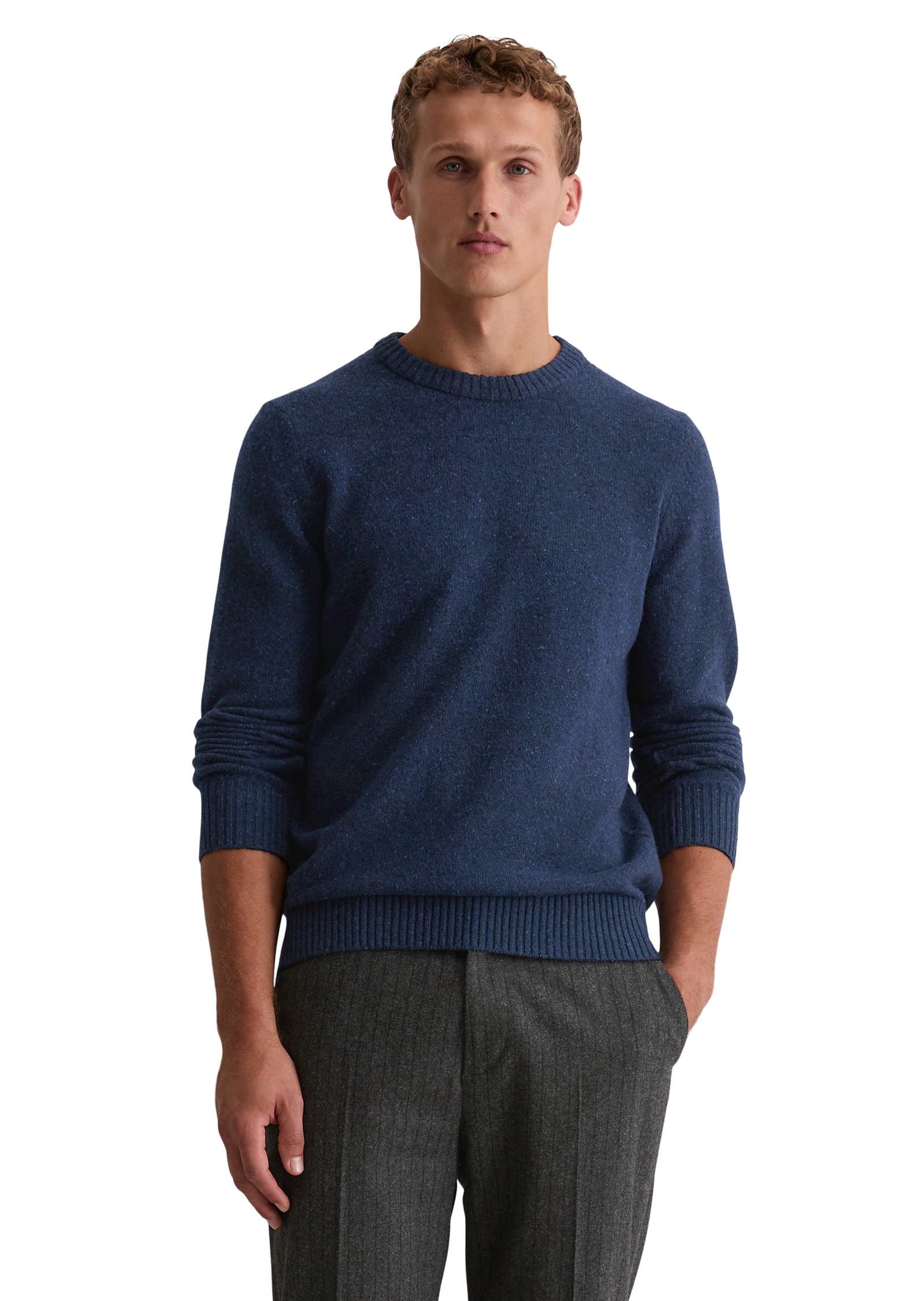 Marc O'Polo Strickpullover »regular aus gesprenkeltem Tweedgarn« mit weichem Wollanteil