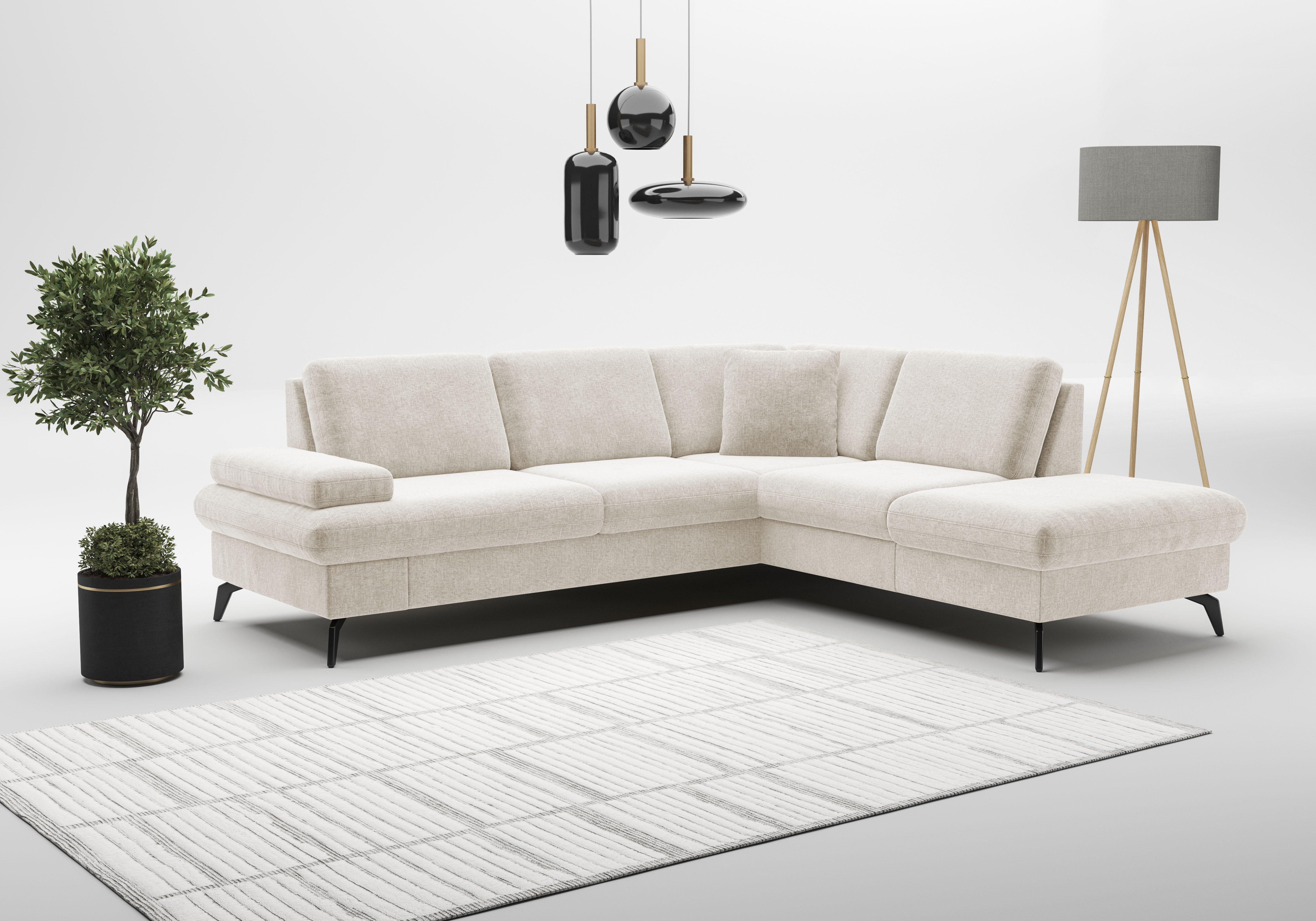 sit&more Ecksofa "Morris Jubi L-Form, B: 238 cm" mit Armteilfunktion & 1 Zierkissen, optional Schlaffunktion