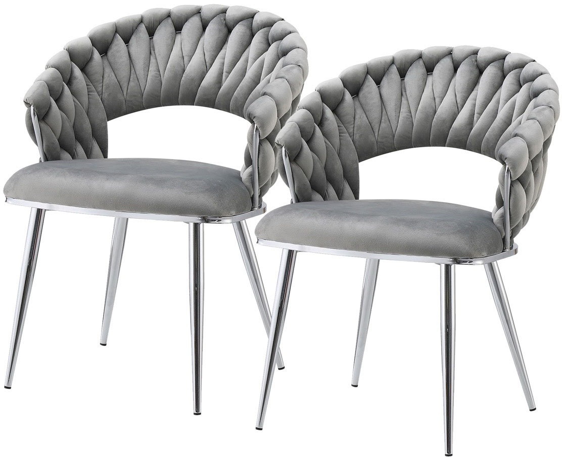 Kayoom Polsterstuhl "Stuhl Finesse 125 2er-Set, TOPSELLER Flechtverarbeitun günstig online kaufen