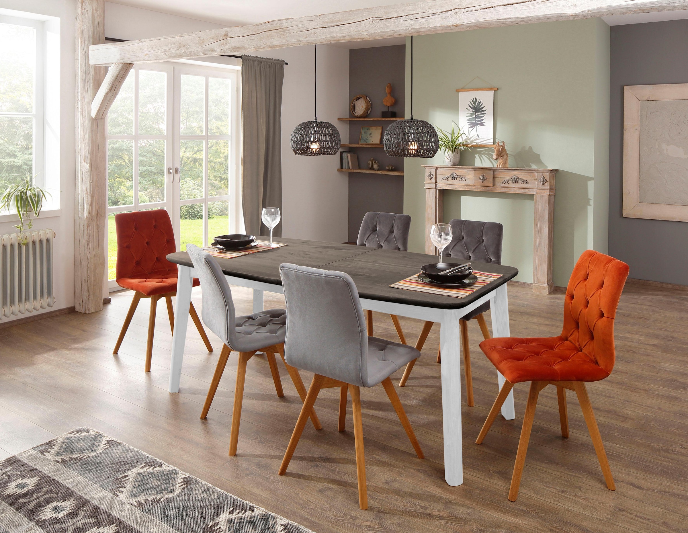 Home affaire Esstisch »Palermo«, mit Auszugfunktion, aus Massivholz, FSC® zertifiziert