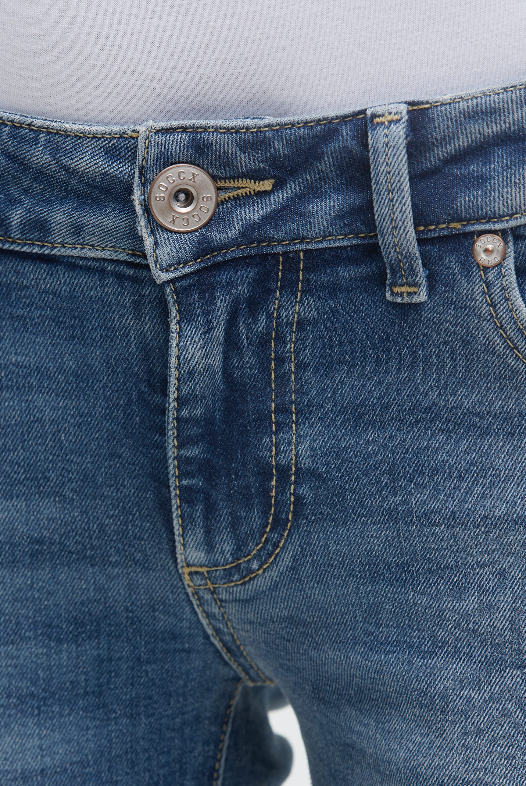 SOCCX Regular-fit-Jeans, mit niedriger Leibhöhe