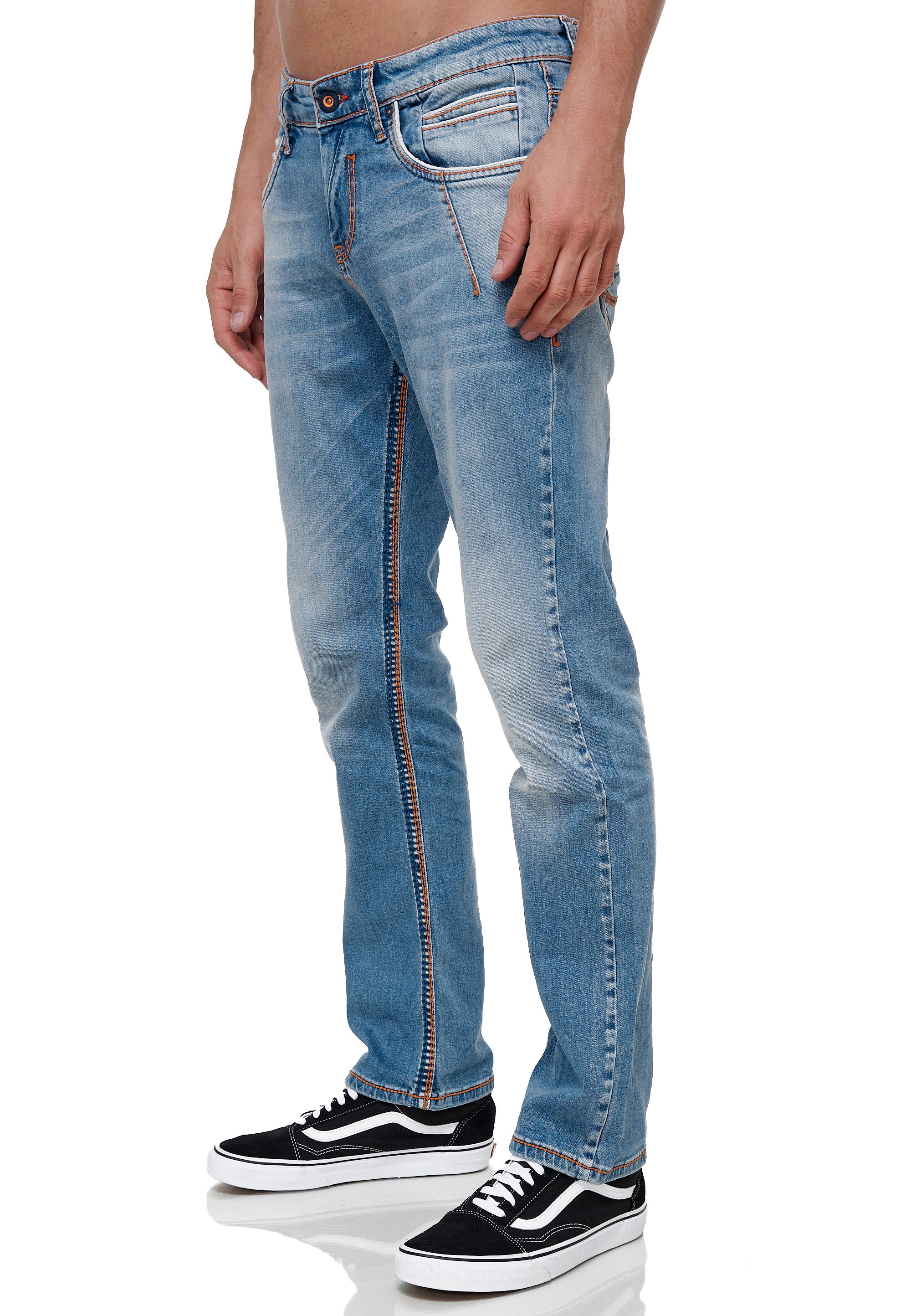 Rusty Neal Straight-Jeans, in modischer Used-Optik