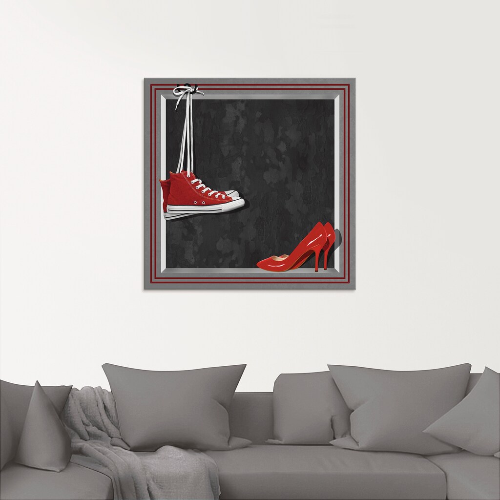 Artland Glasbild »Die roten Schuhe«, Mode, (1 St.), in verschiedenen Größen