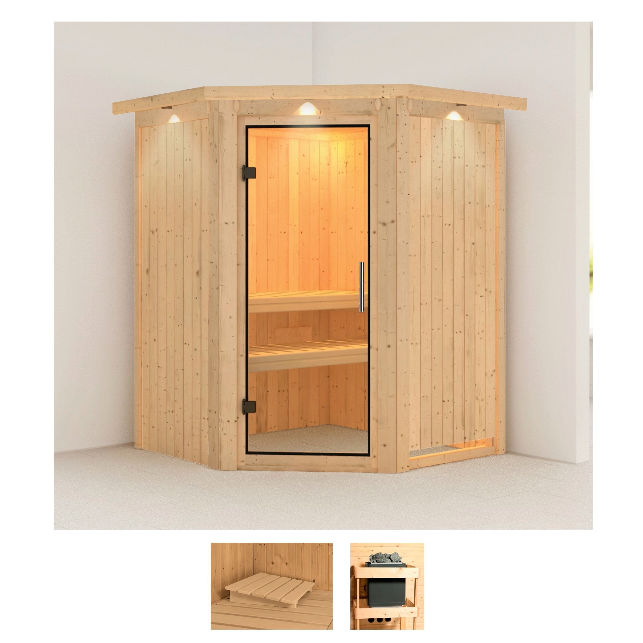 Karibu Sauna "Larin" Set, ohne Ofen