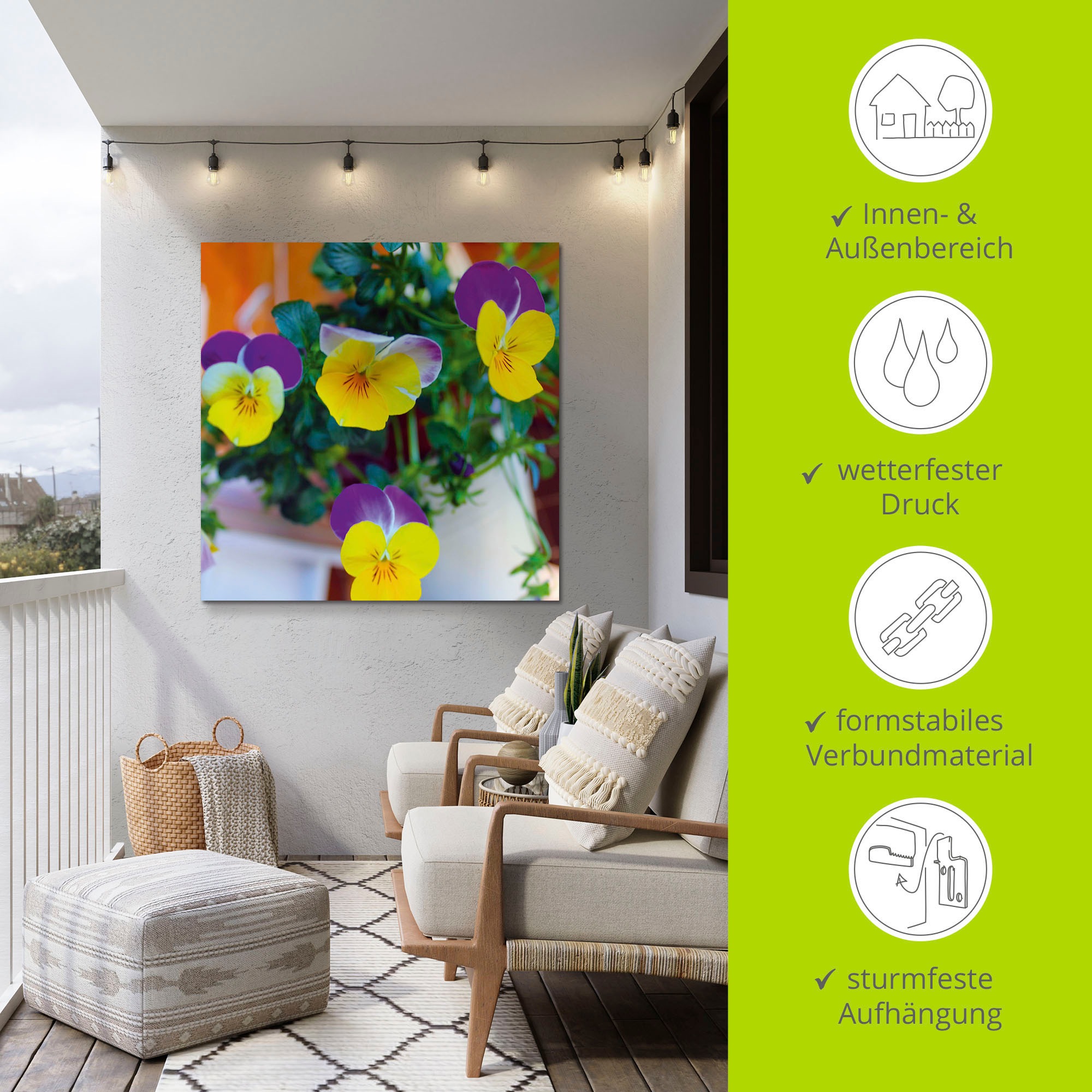 Artland Wandbild »Hornveilchen«, Blumenbilder, (1 St.), als Alubild, Leinwandbild, Wandaufkleber oder Poster in versch. Größen