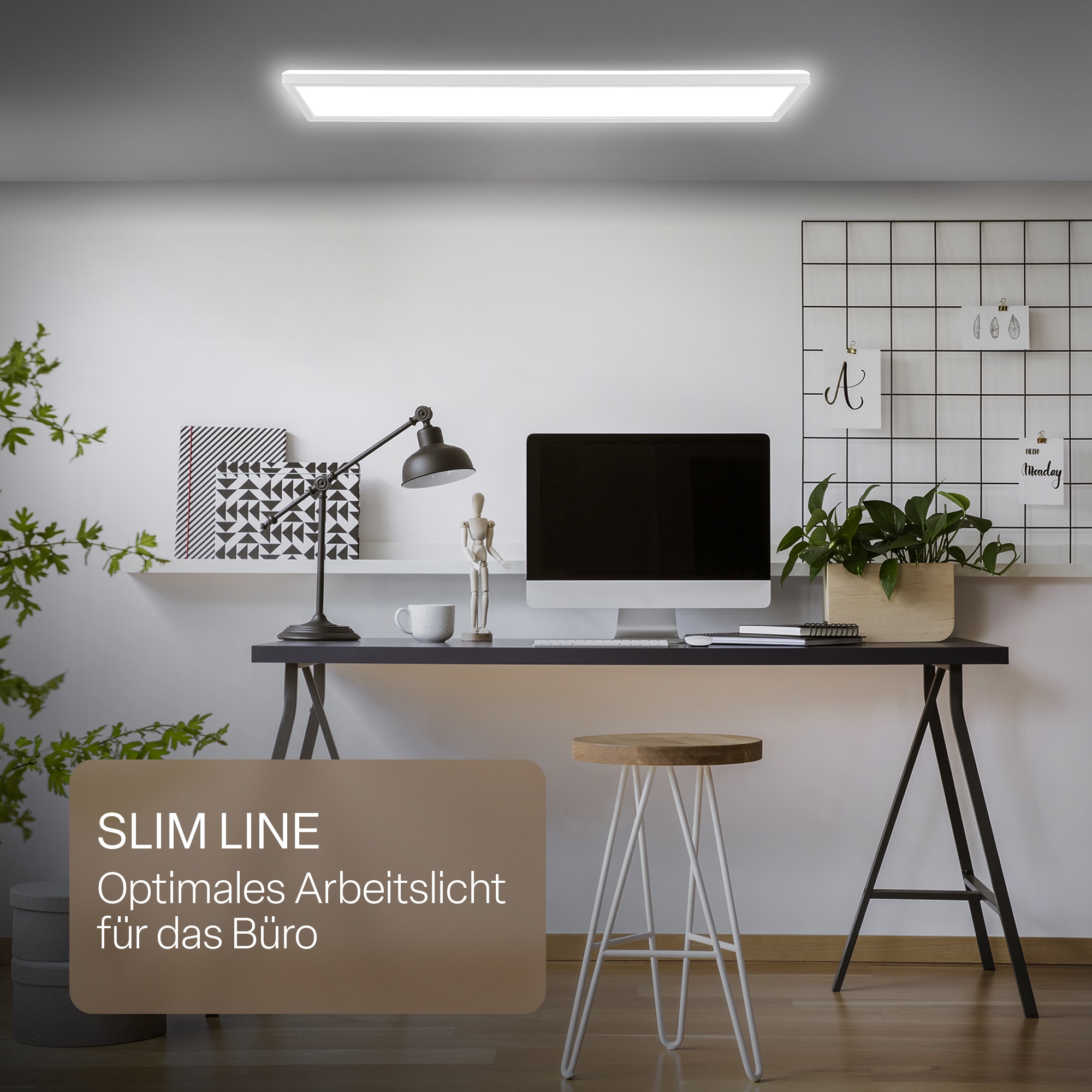 B.K.Licht LED Panel »SHALLOW« LED-Board 1 Stk. Neutralweiß 98x20x3 cm, Badlampe, Badezimmer, Küche, Wohnzimmer