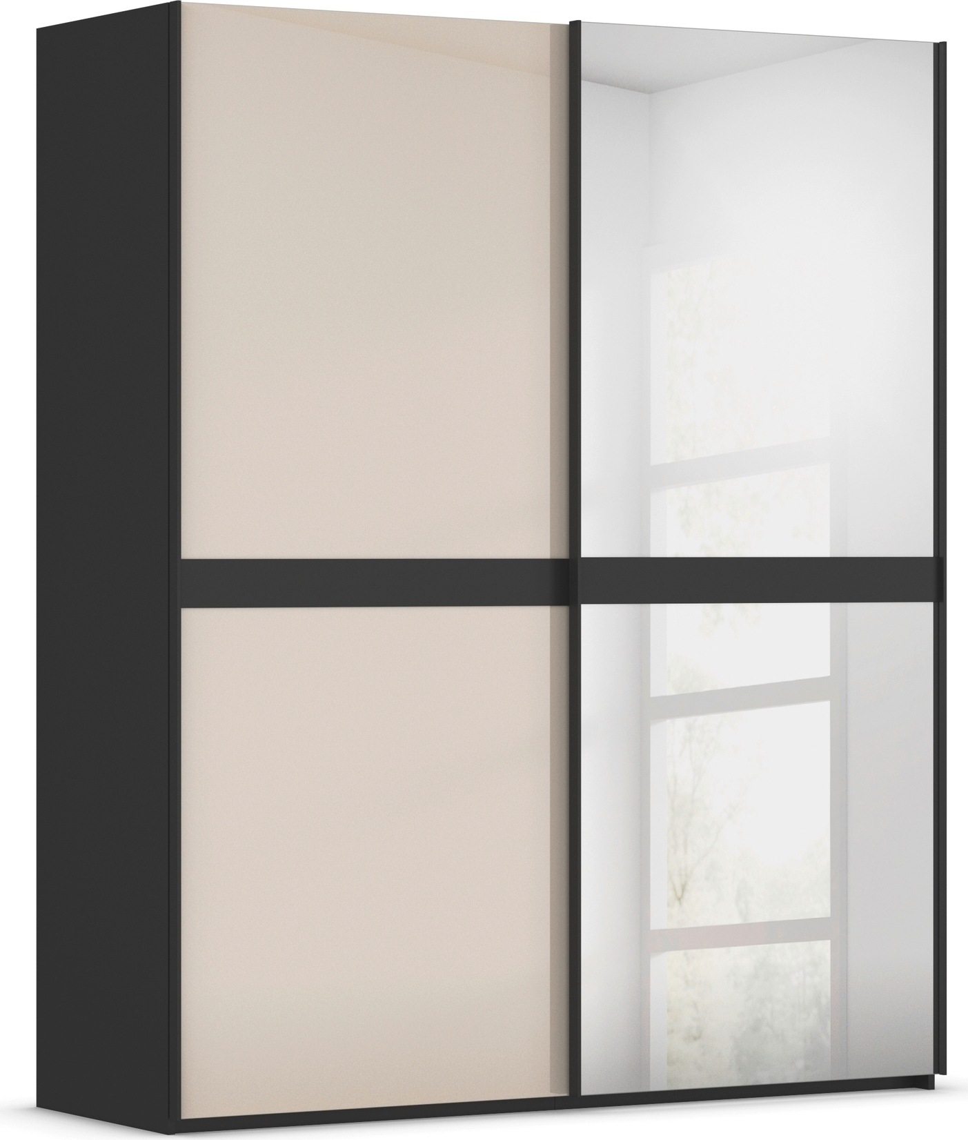 rauch "Kleiderschrank Schrank Garderobe Schlafzimmerschrank SCALE-LINE" edle Optik mit Bauchbinde mit Glas/Spiegel-Front MADE IN GERMANY