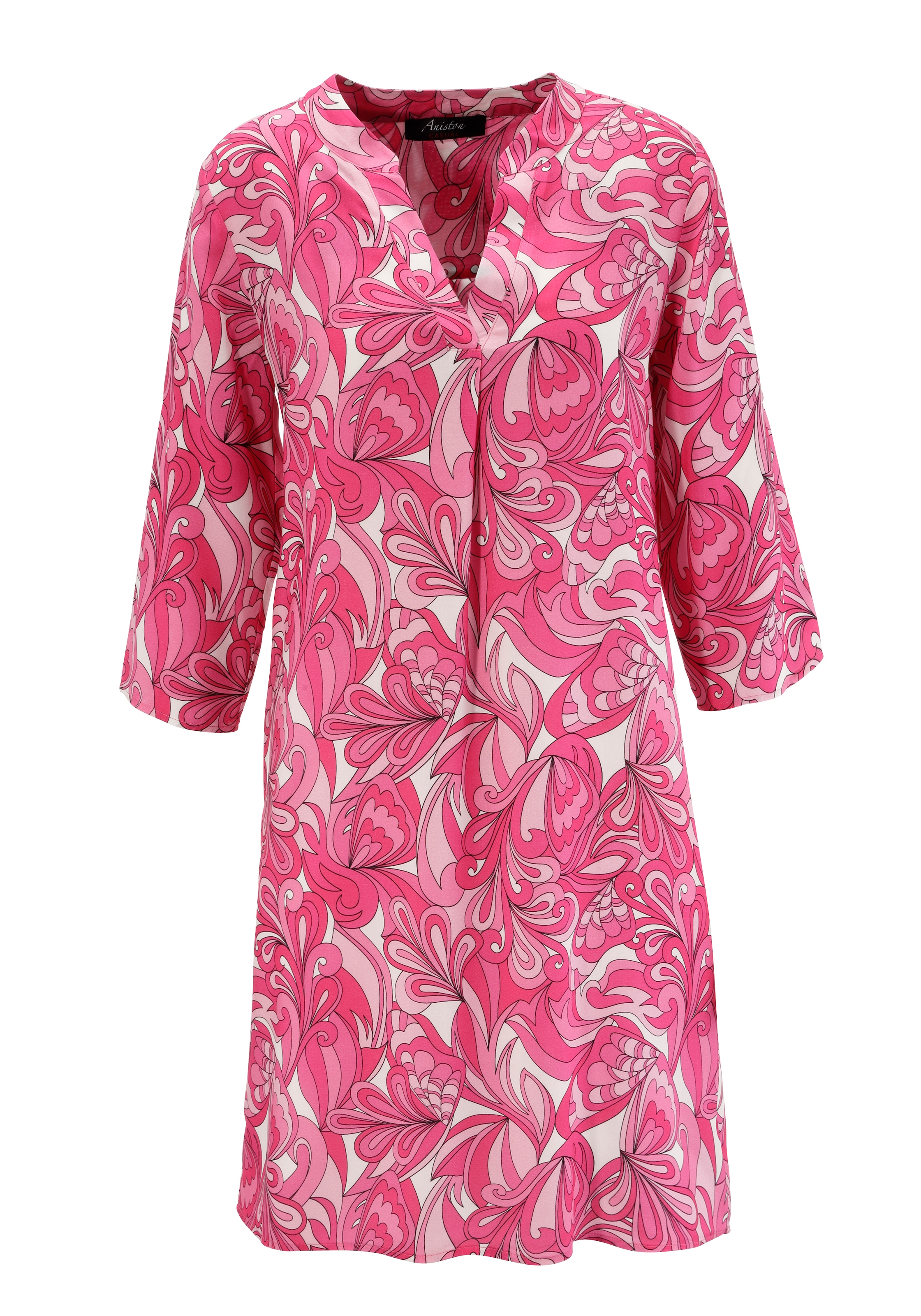 Aniston CASUAL Sommerkleid, mit farbharmonischem, graphischem Druck kaufen  | BAUR
