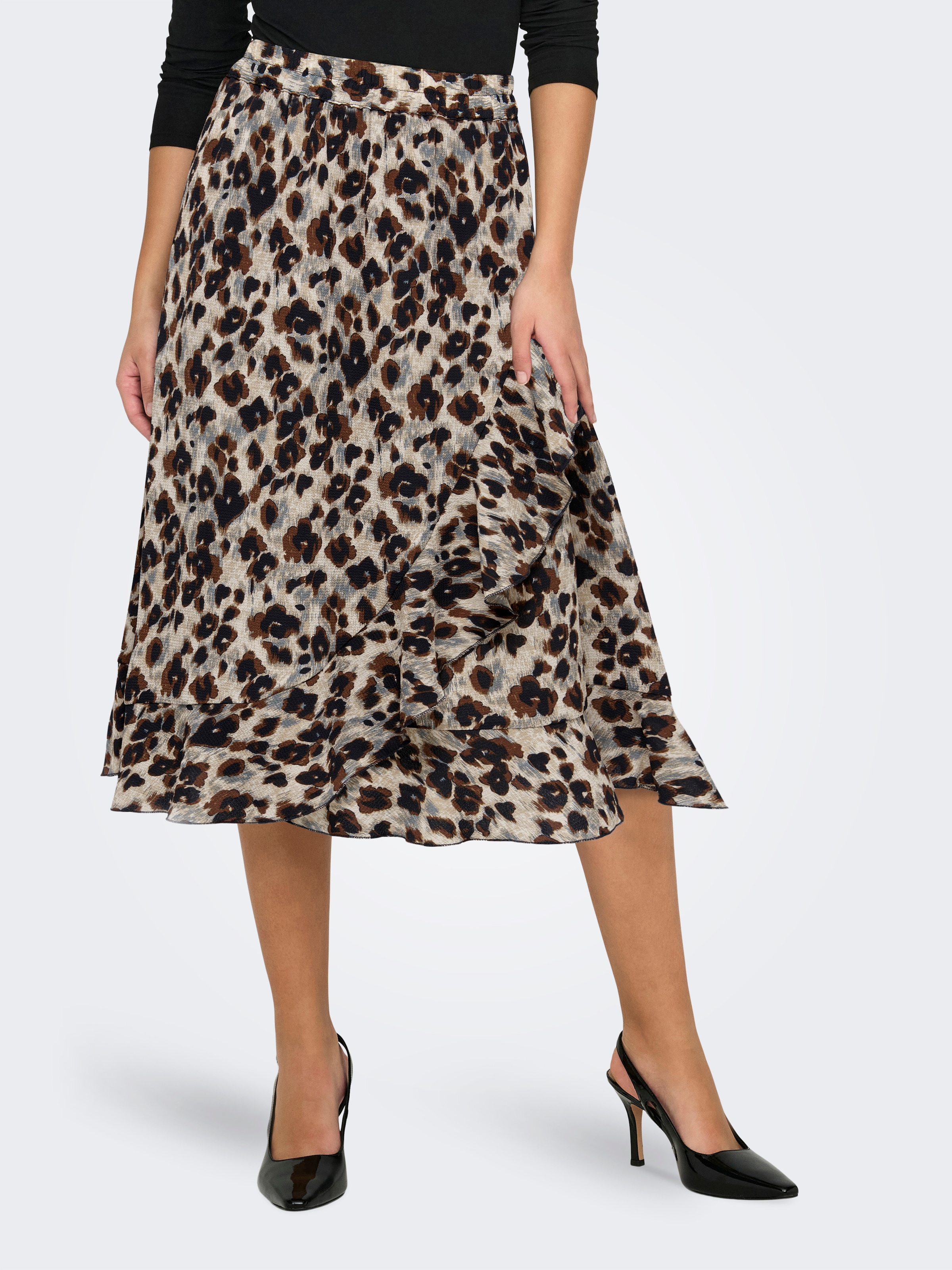 ONLY Wickelrock "ONLCARLY FLOUNCE LONG SKIRT" günstig online kaufen