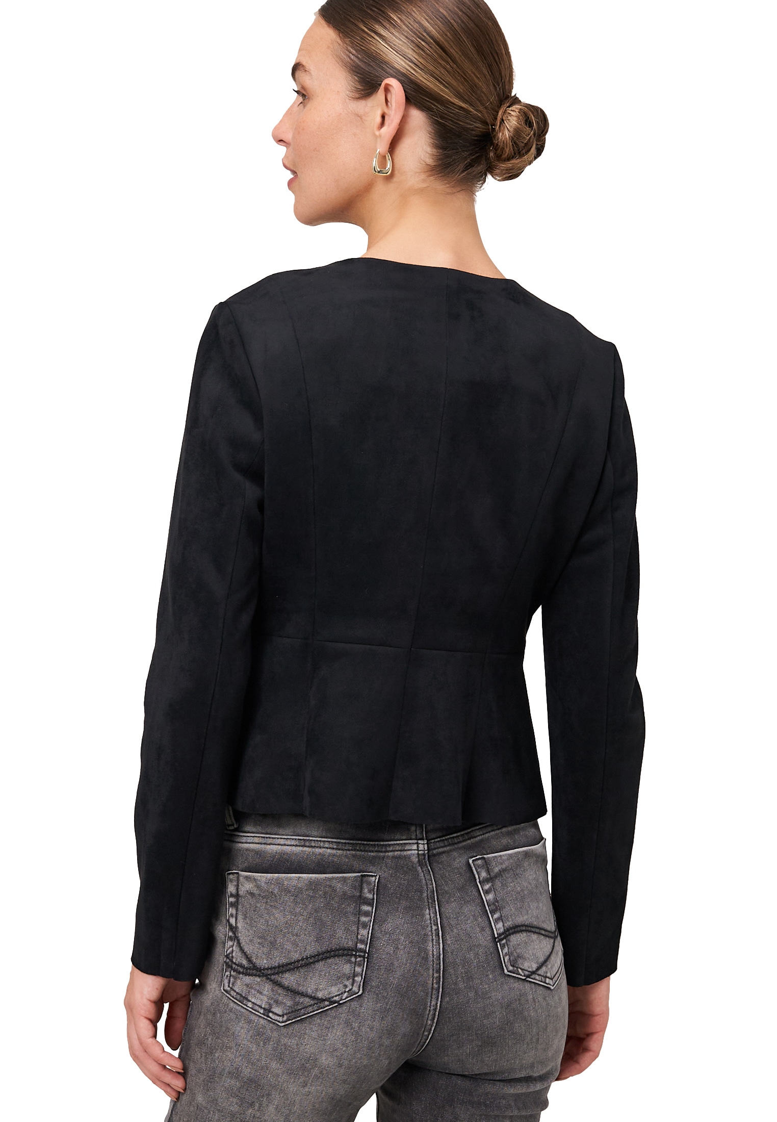 Zero Jackenblazer »zero Damen Blazer Wildlederoptik«, Plain/ohne Details