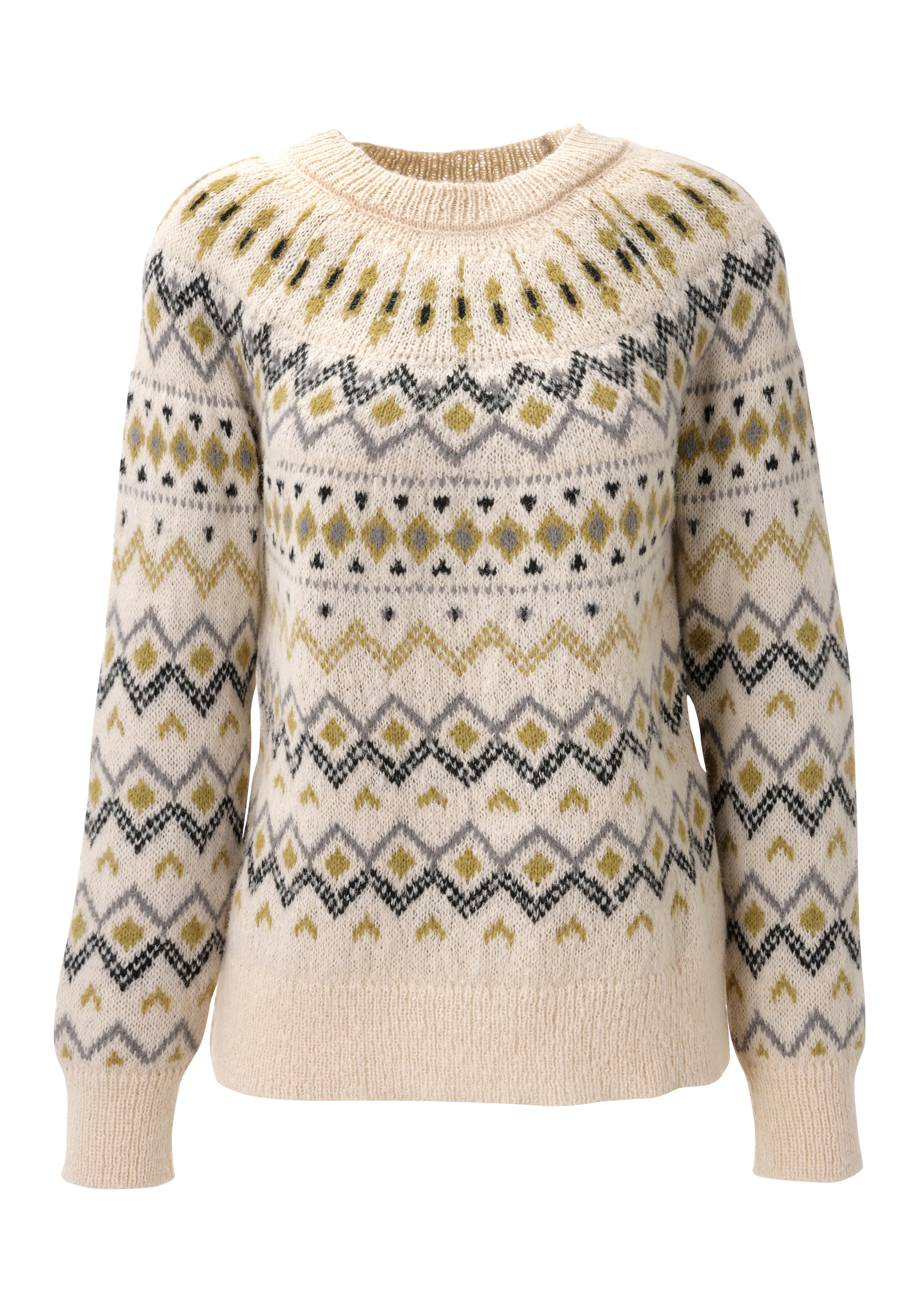 Aniston CASUAL Strickpullover mit trendigem Norweger-Muster - NEUE KOLLEKTION