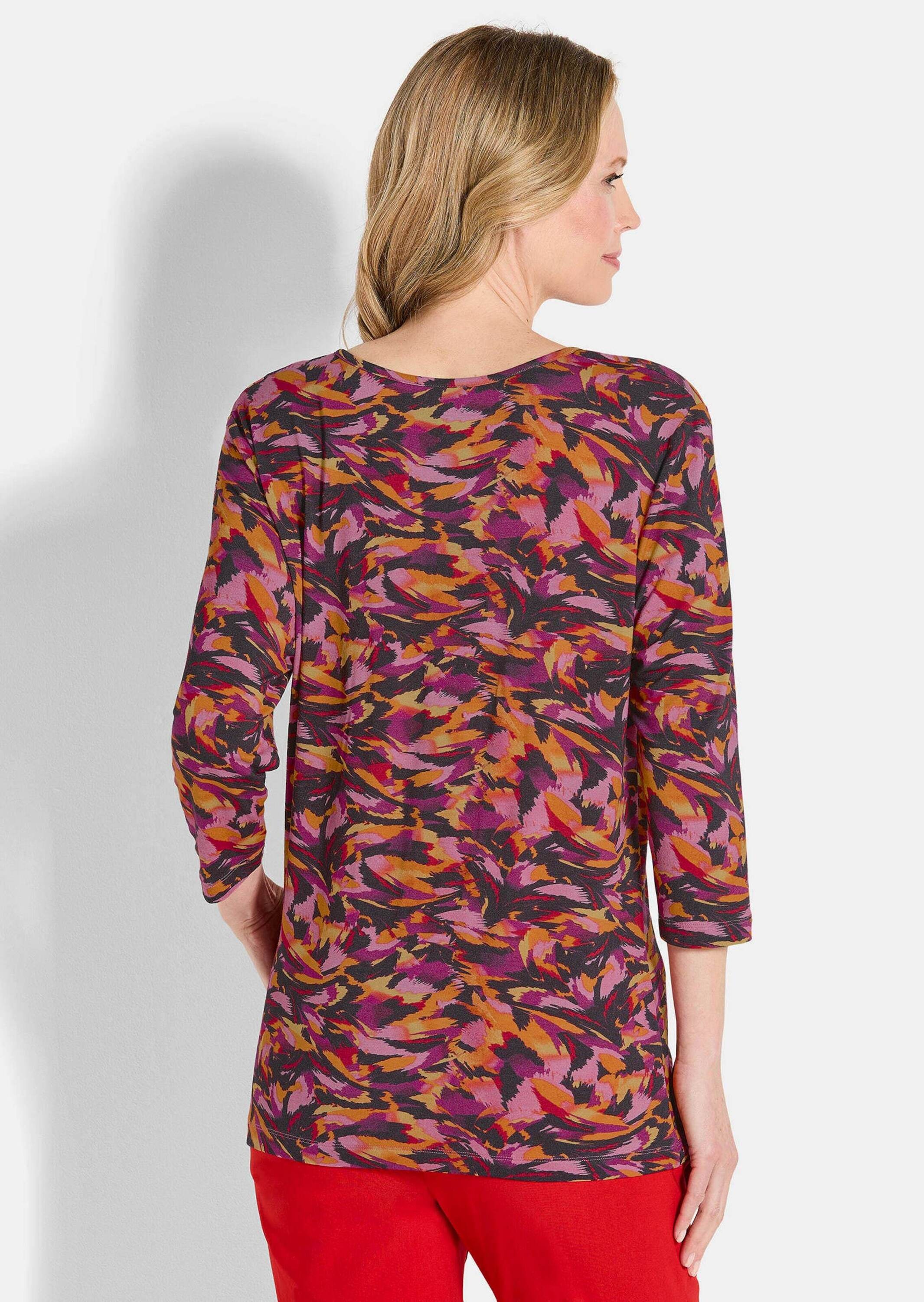 GOLDNER Print-Shirt »Kurzgröße Jersey-Shirt mit Bindebändern«