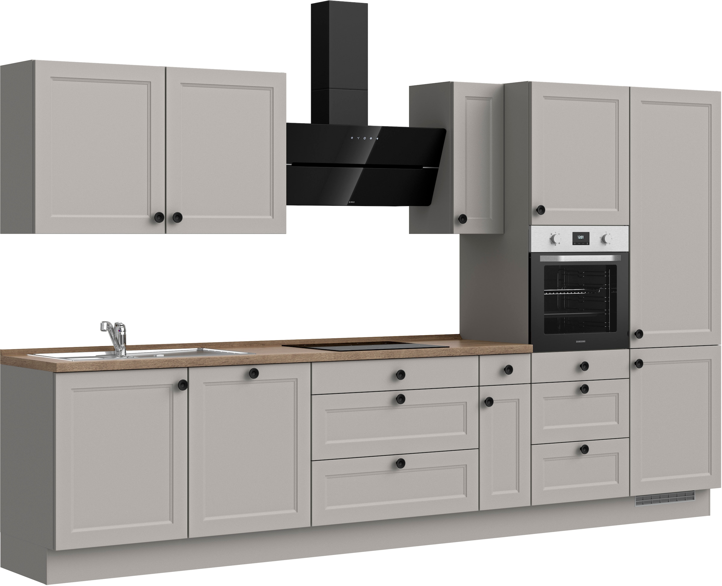 nobilia® Küchenzeile »"Cascada premium"«, vormontiert, Ausrichtung wählbar, Breite 360 cm, mit E-Geräten
