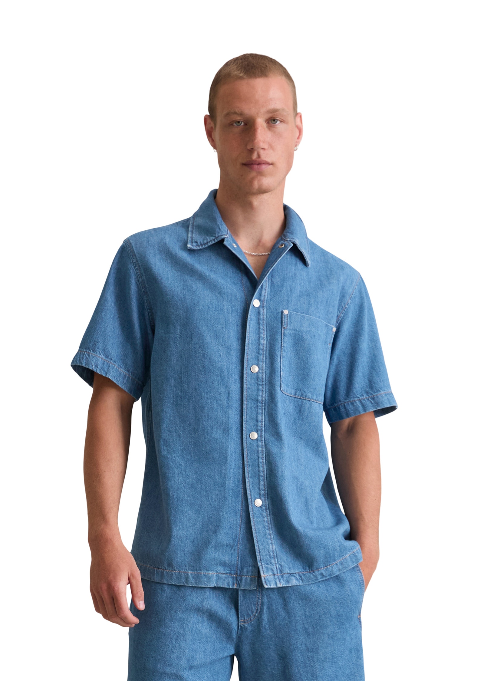Marc OPolo DENIM Kurzarmhemd "aus weichem Bio-Baumwoll-Mix" günstig online kaufen