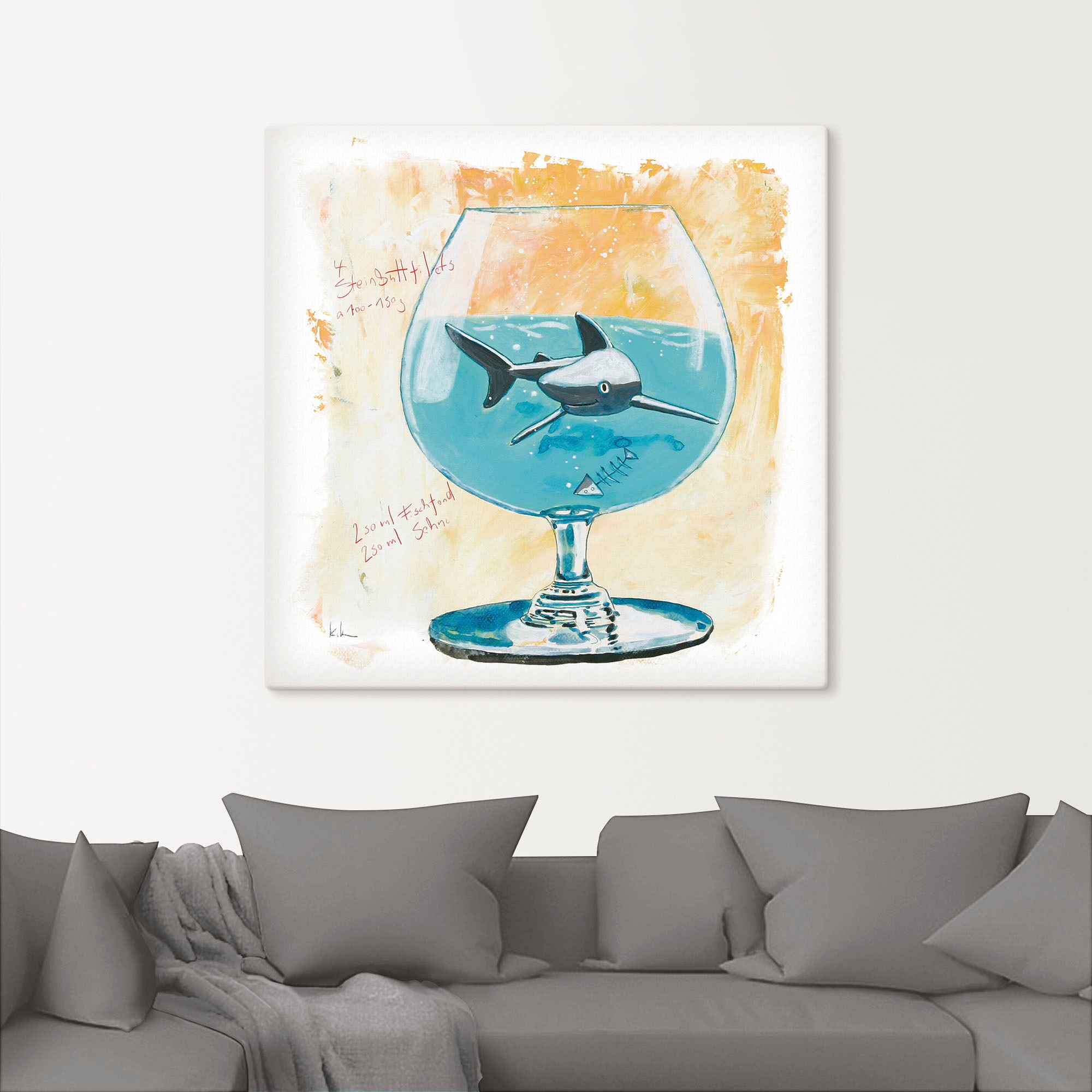 Artland Wandbild »Hai«, Humor, (1 St.), als Leinwandbild, Poster, Wandaufkleber in verschied. Größen